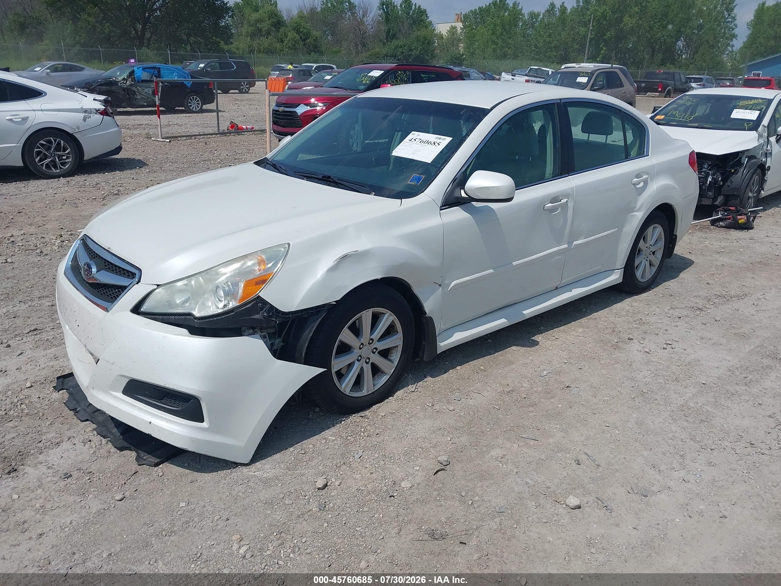 2011 Subaru Legacy 2.5i Premium White vin: 4S3BMCC69B3238963