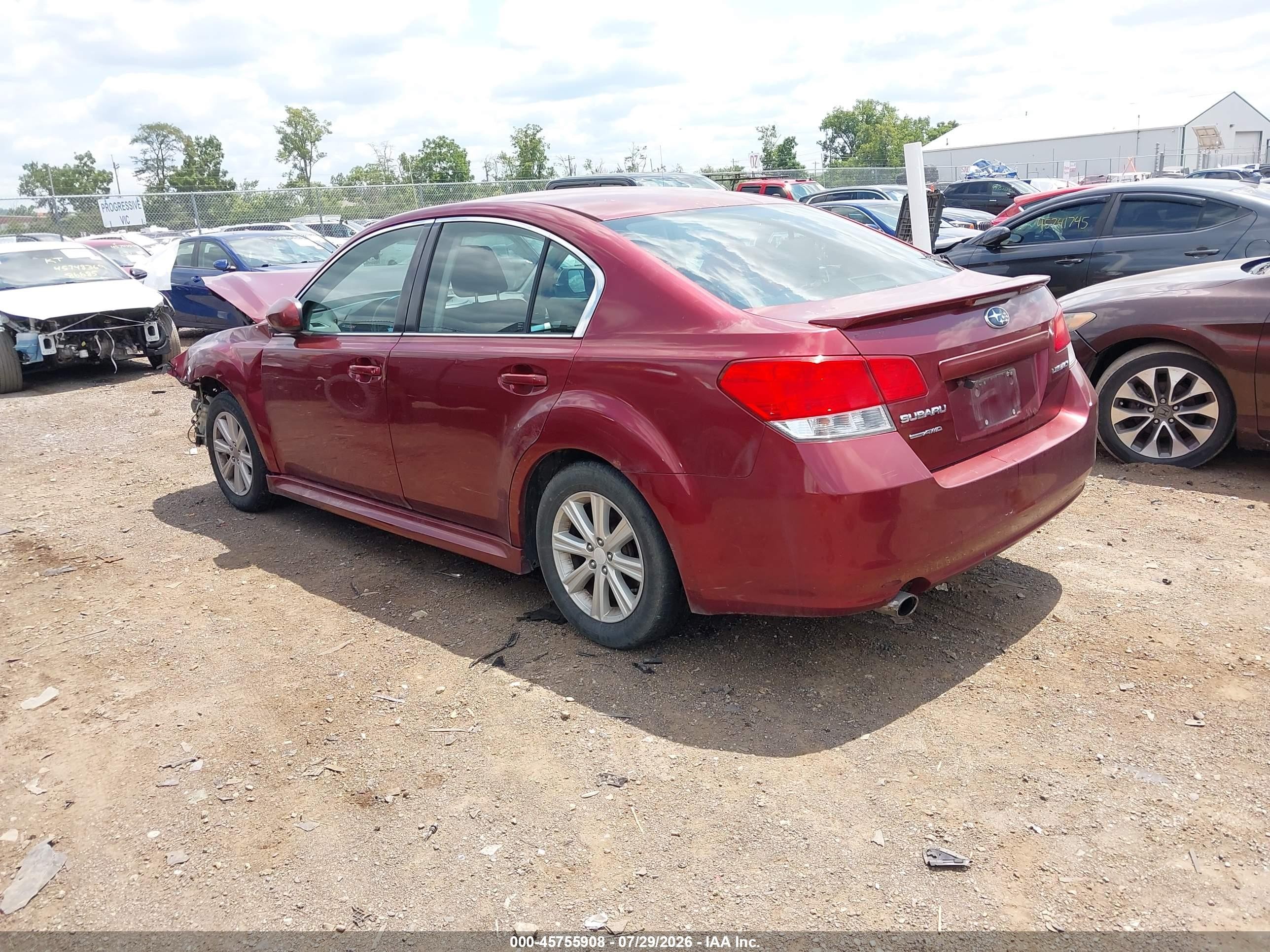 2011 Subaru Legacy 2.5i Premium Red vin: 4S3BMCG60B3248128