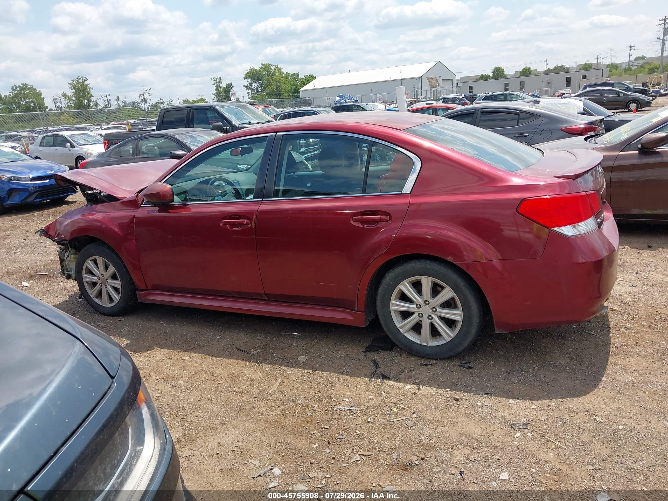 2011 Subaru Legacy 2.5i Premium Red vin: 4S3BMCG60B3248128