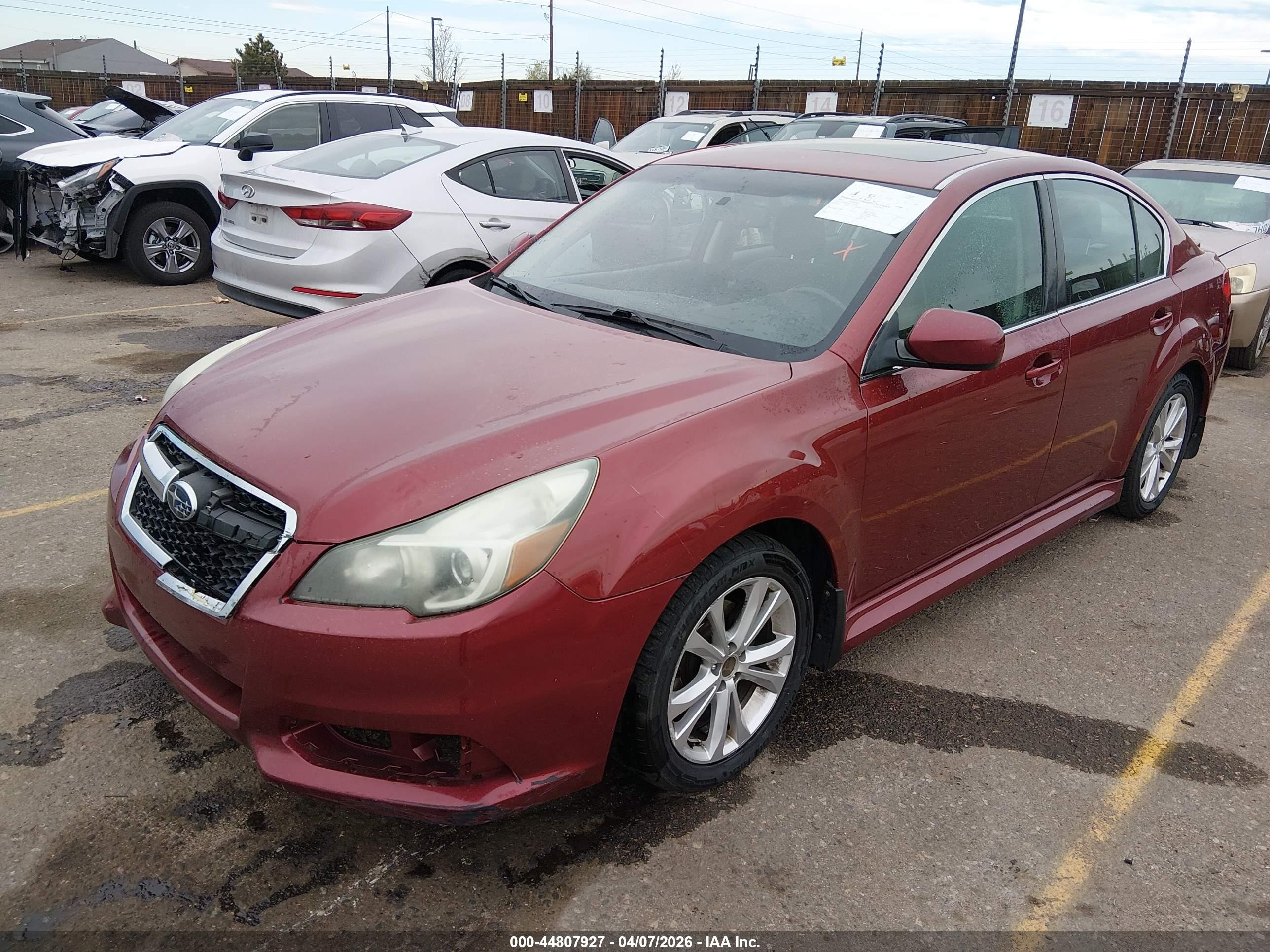 2013 Subaru Legacy 2.5i Premium Красный vin: 4S3BMCG64D3020314