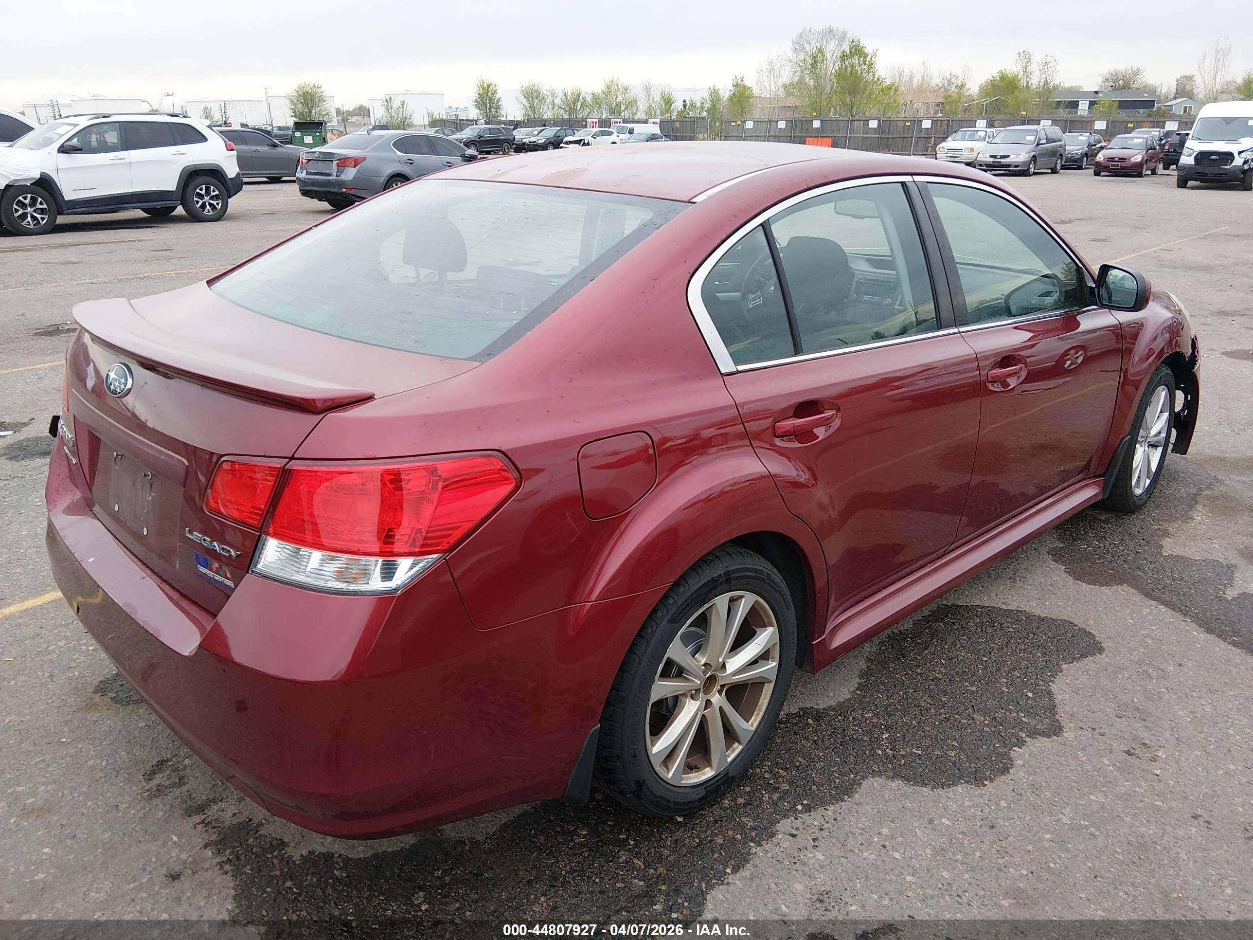 2013 Subaru Legacy 2.5i Premium Красный vin: 4S3BMCG64D3020314
