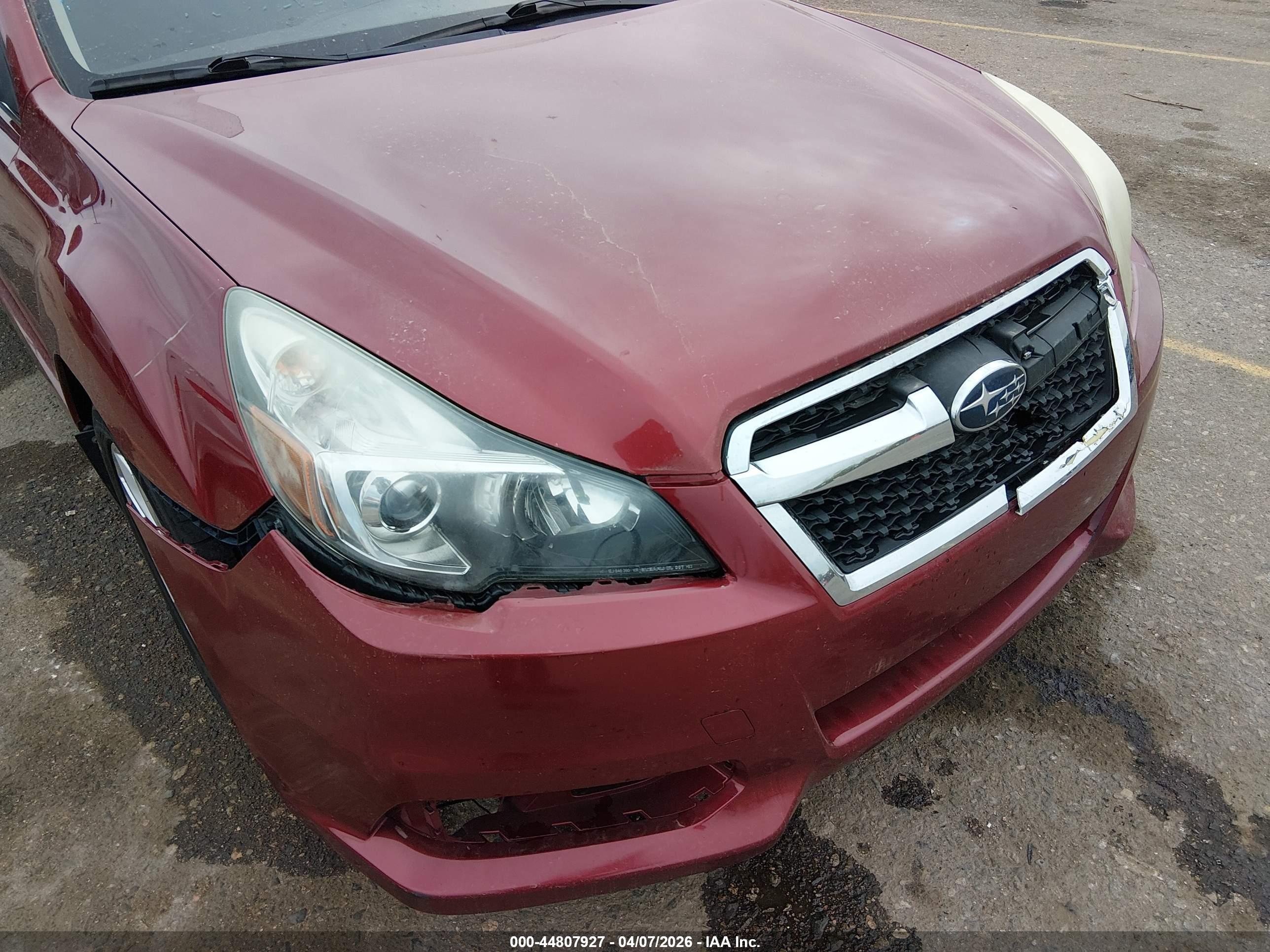 2013 Subaru Legacy 2.5i Premium Красный vin: 4S3BMCG64D3020314