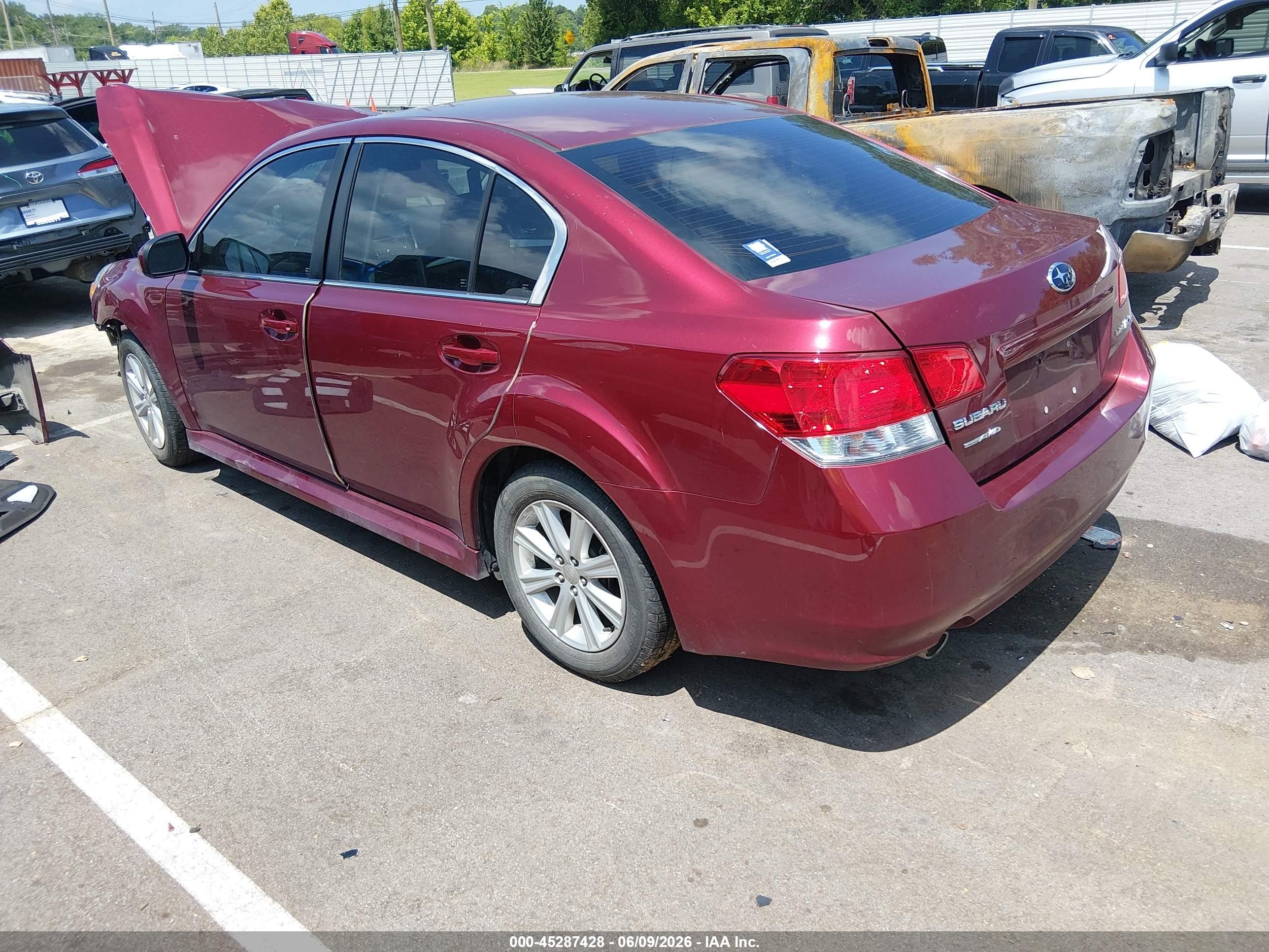 2011 Subaru Legacy 2.5i Premium Red vin: 4S3BMCG66B3241314