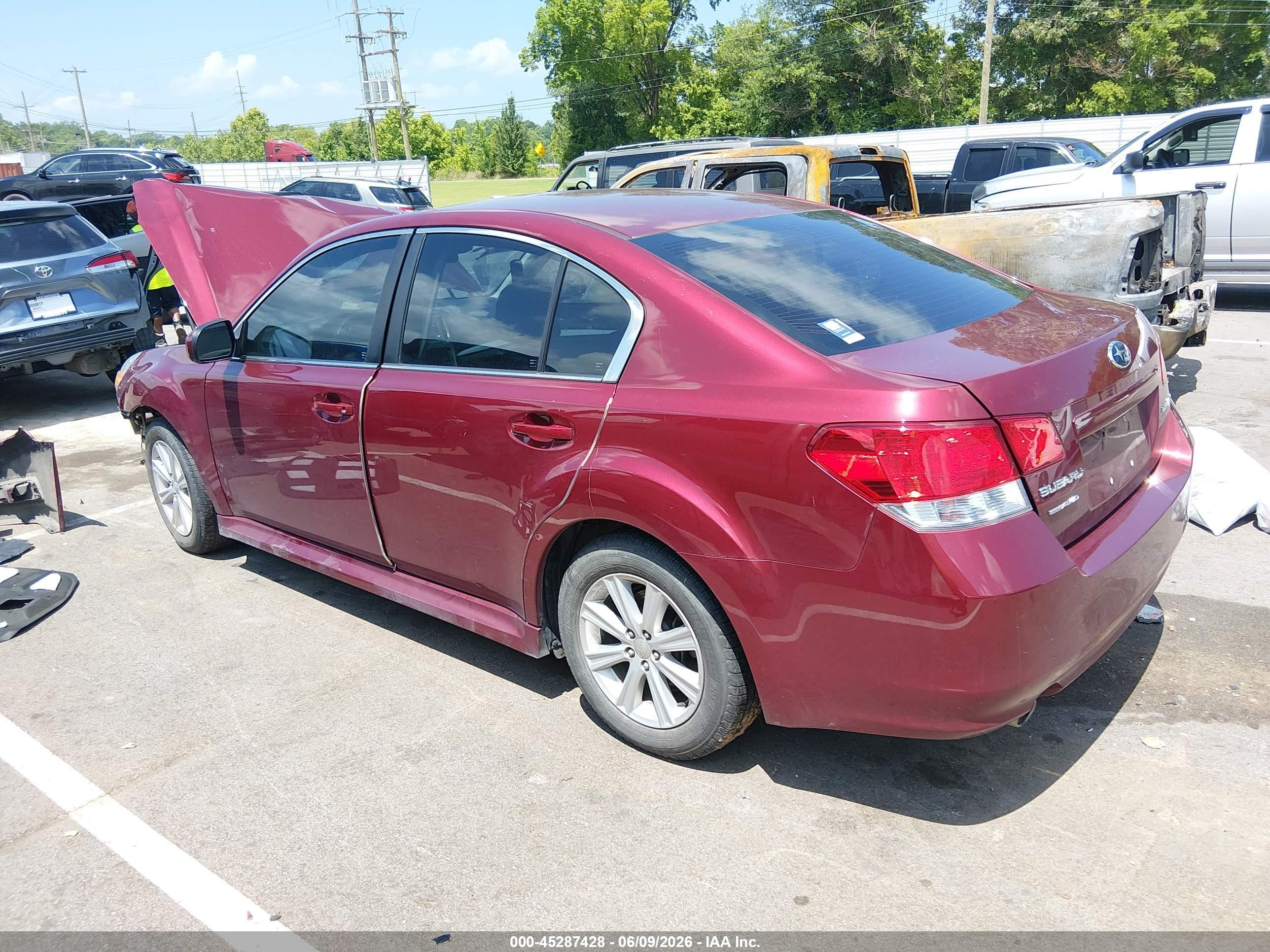 2011 Subaru Legacy 2.5i Premium Red vin: 4S3BMCG66B3241314