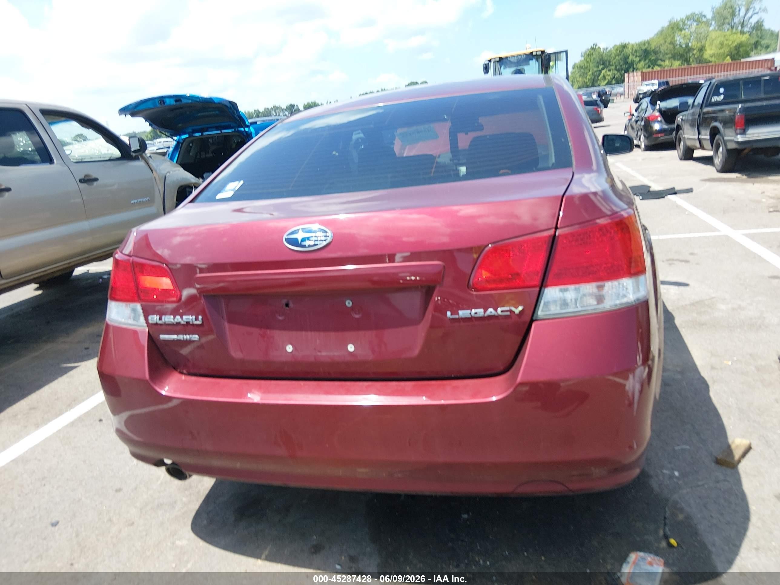 2011 Subaru Legacy 2.5i Premium Red vin: 4S3BMCG66B3241314