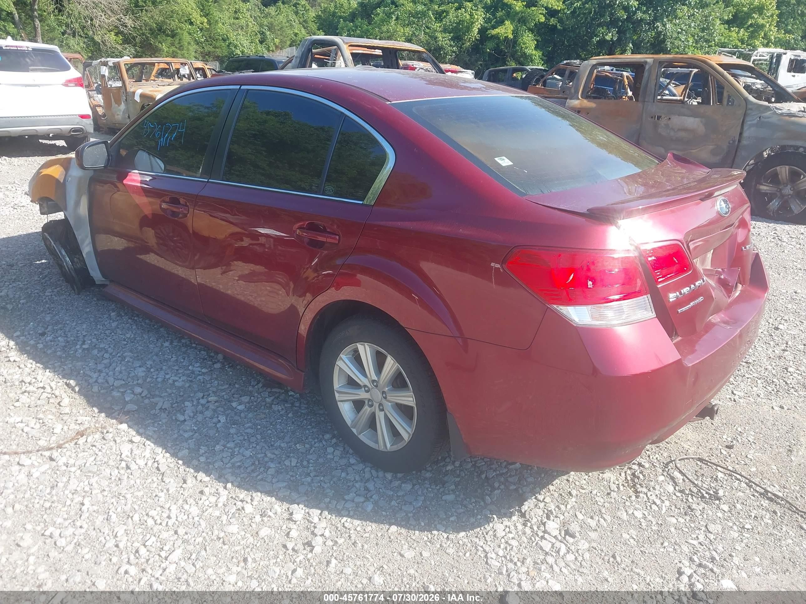 2012 Subaru Legacy 2.5i Premium Maroon vin: 4S3BMCG67C3013940