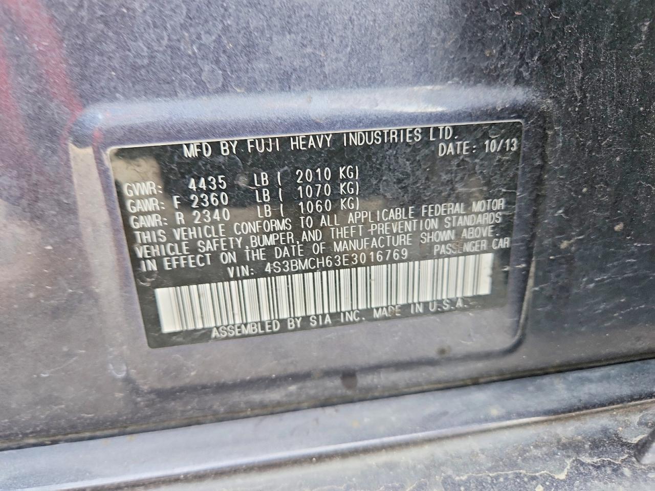 2014 Subaru Legacy 2.5i Sport Charcoal vin: 4S3BMCH63E3016769
