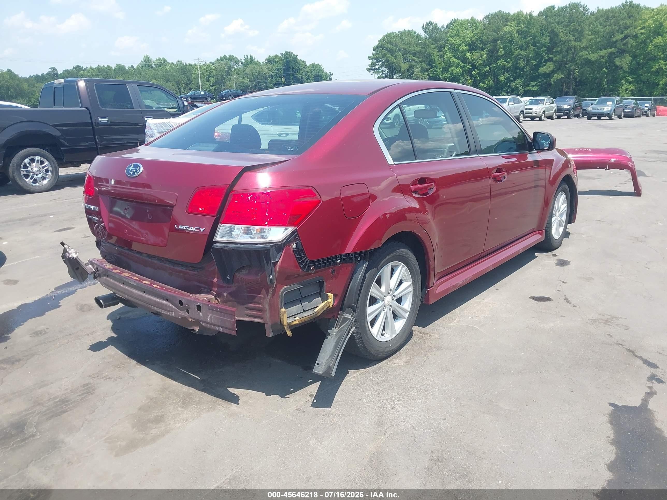 2010 Subaru Legacy 2.5i Premium Maroon vin: 4S3BMCH66A3211906
