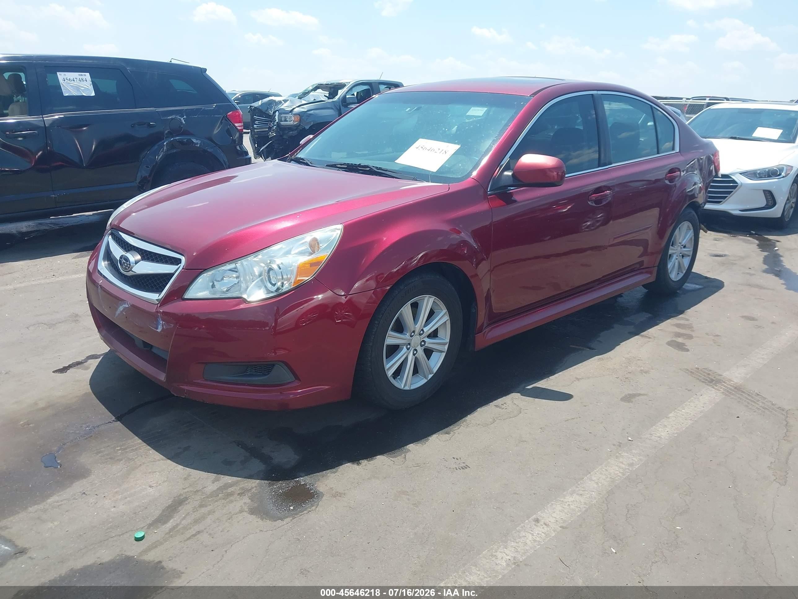 2010 Subaru Legacy 2.5i Premium Maroon vin: 4S3BMCH66A3211906