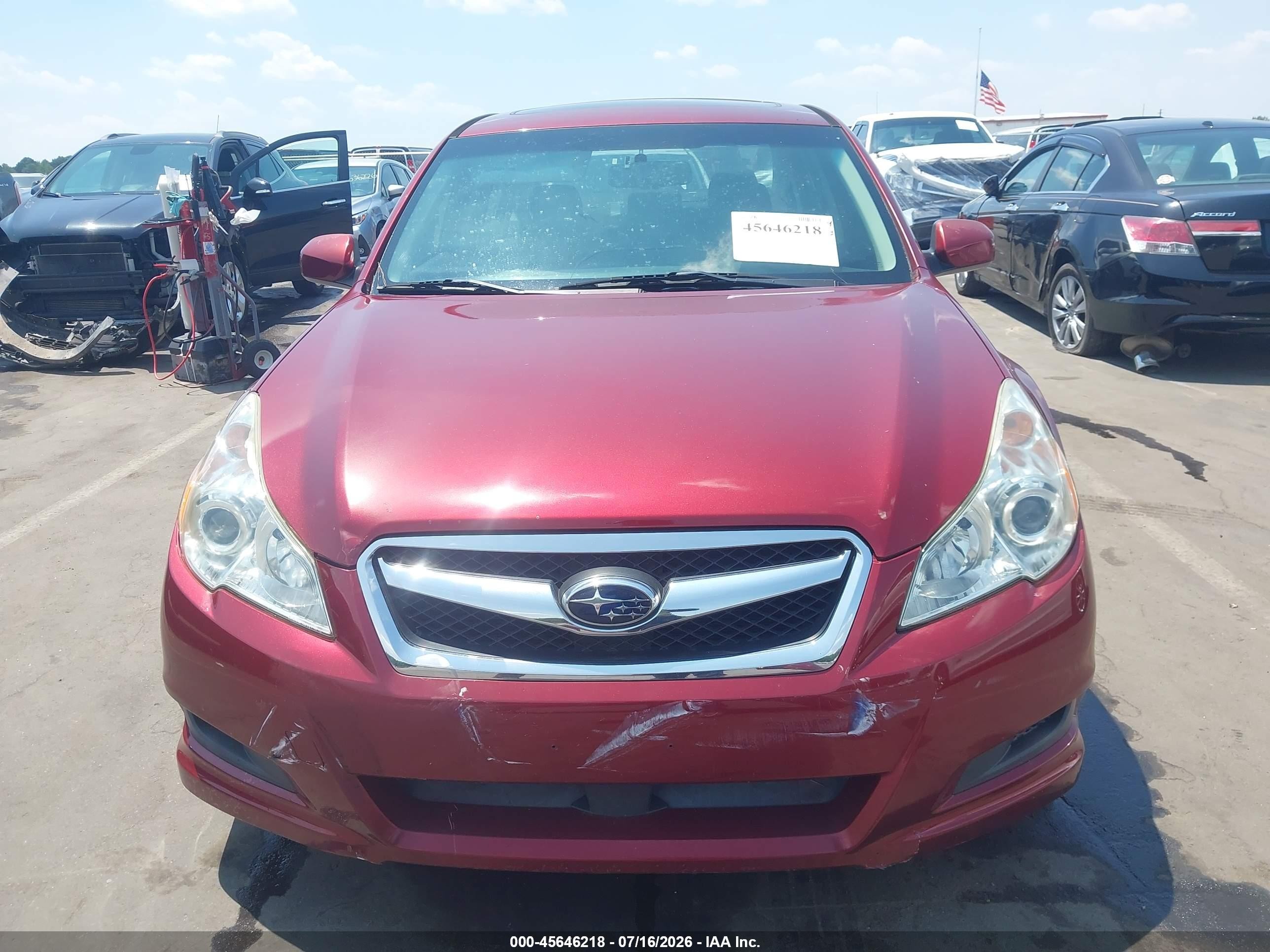 2010 Subaru Legacy 2.5i Premium Maroon vin: 4S3BMCH66A3211906