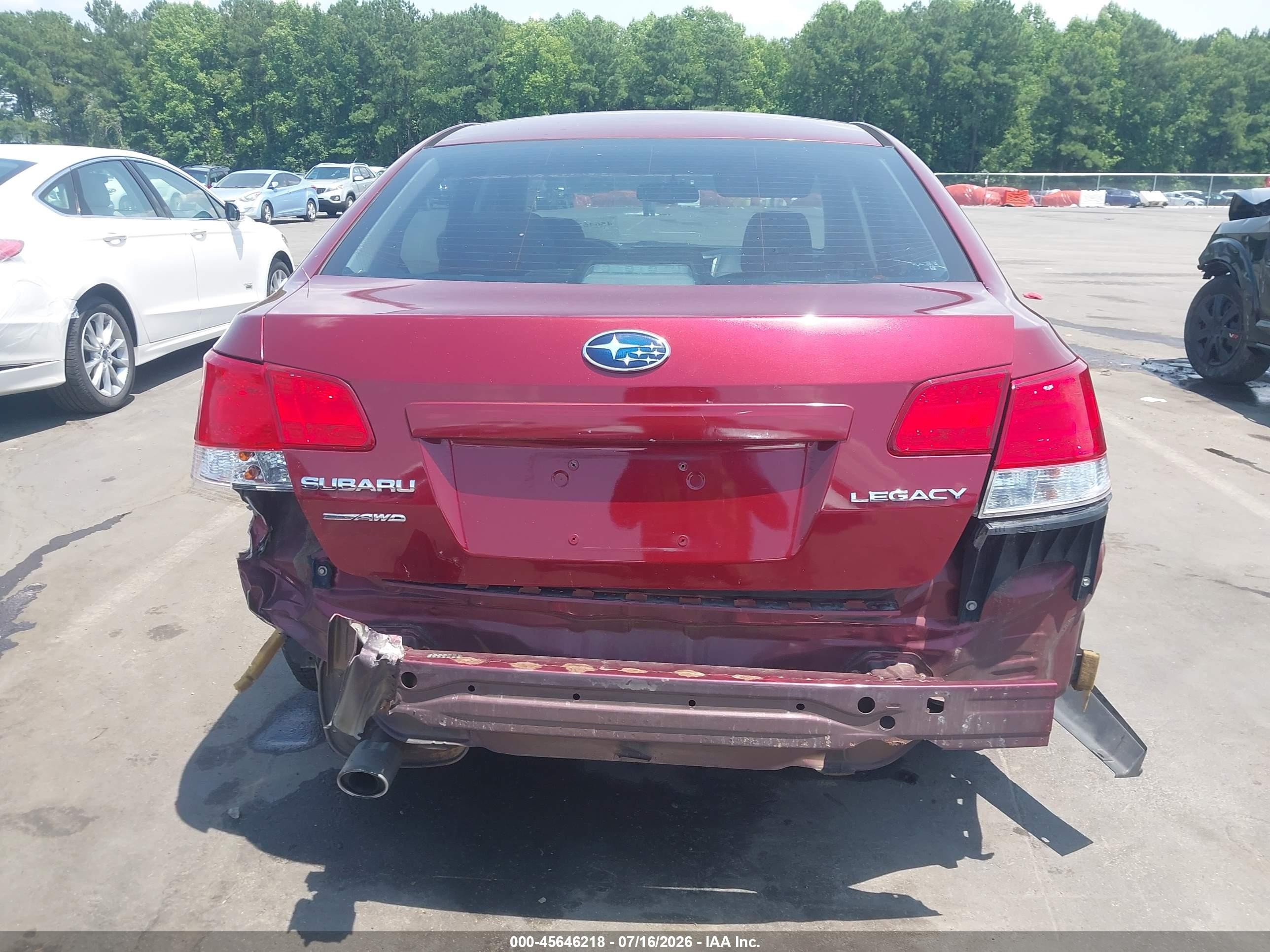 2010 Subaru Legacy 2.5i Premium Maroon vin: 4S3BMCH66A3211906