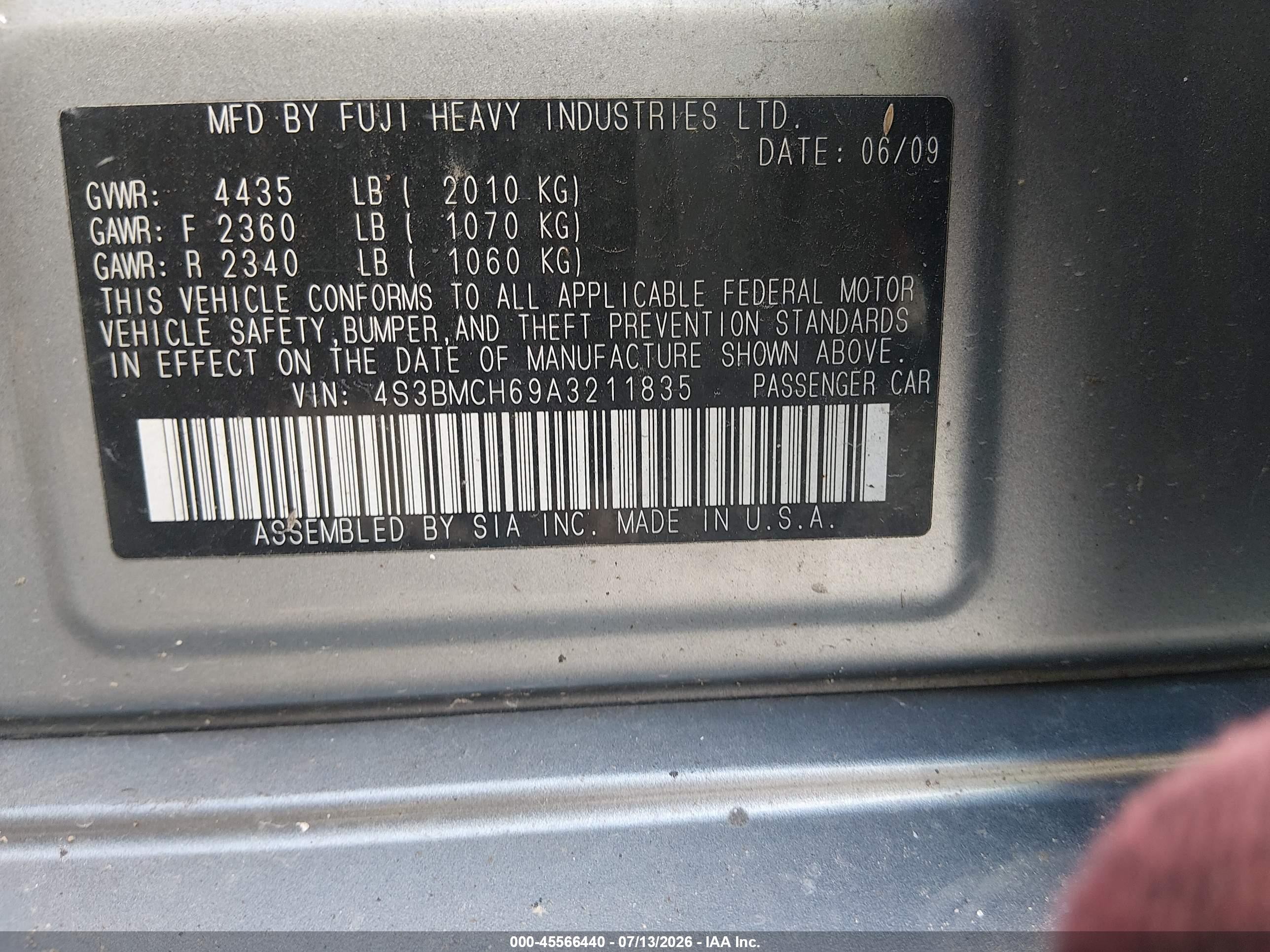 2010 Subaru Legacy 2.5i Premium Gray vin: 4S3BMCH69A3211835