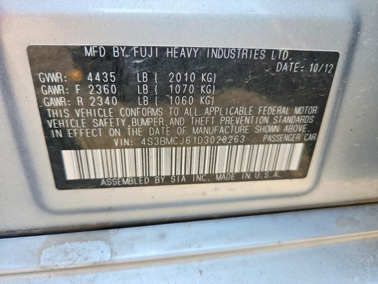 2013 Subaru Legacy 2.5i Limited Silver vin: 4S3BMCJ61D3020263