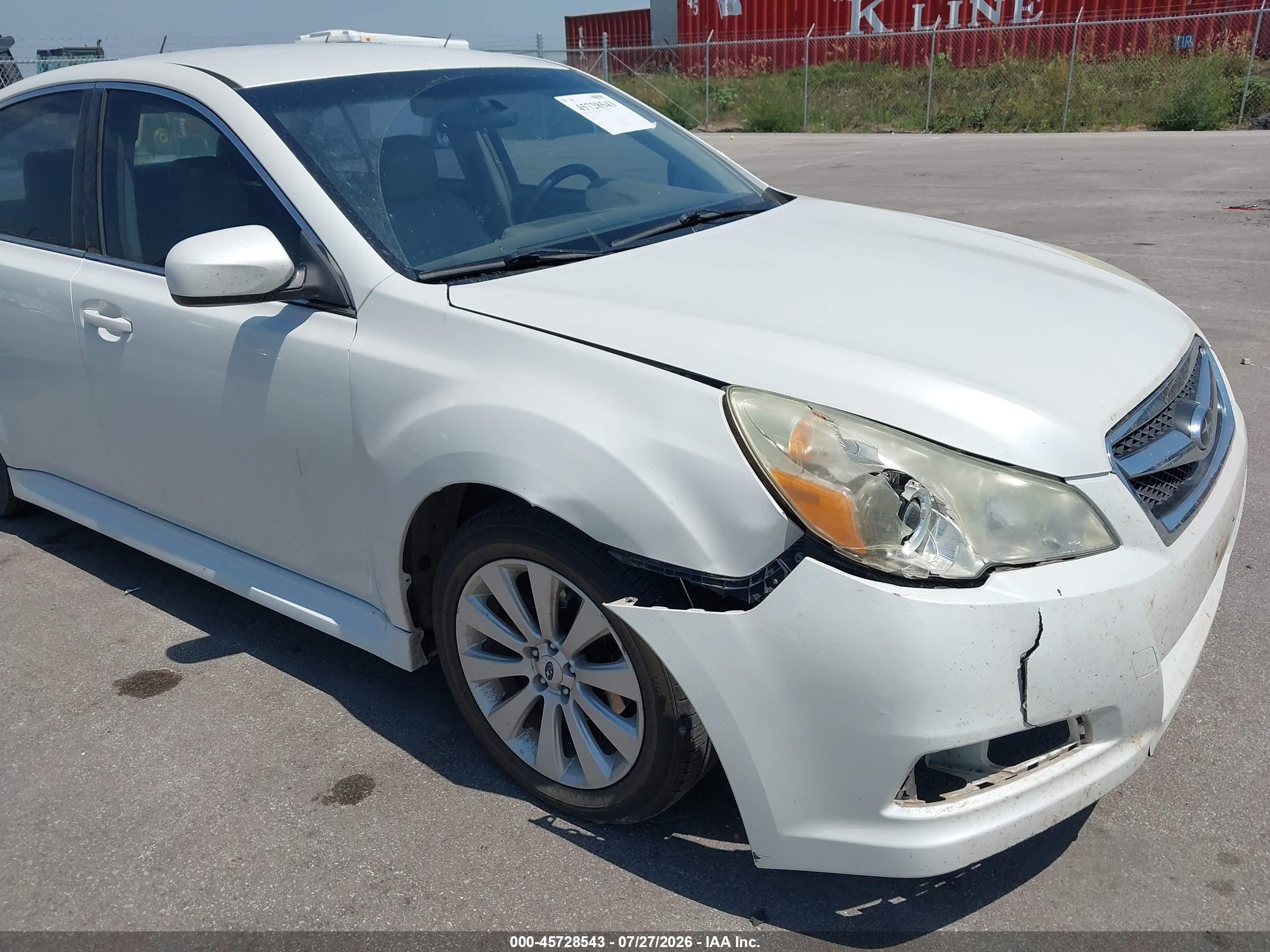 2012 Subaru Legacy 2.5i Limited White vin: 4S3BMCJ63C3008193