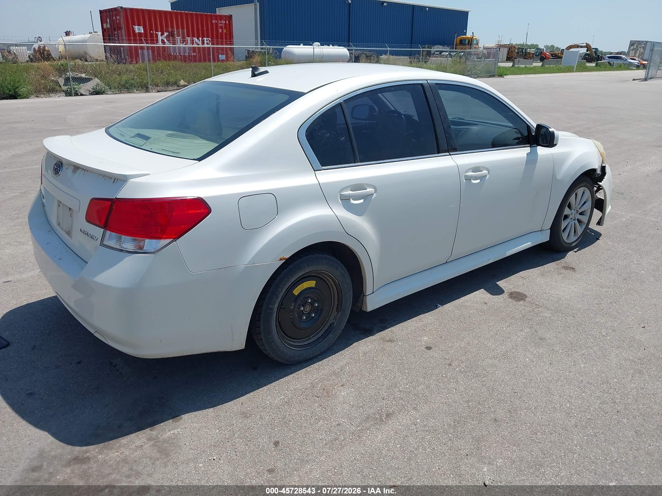 2012 Subaru Legacy 2.5i Limited White vin: 4S3BMCJ63C3008193