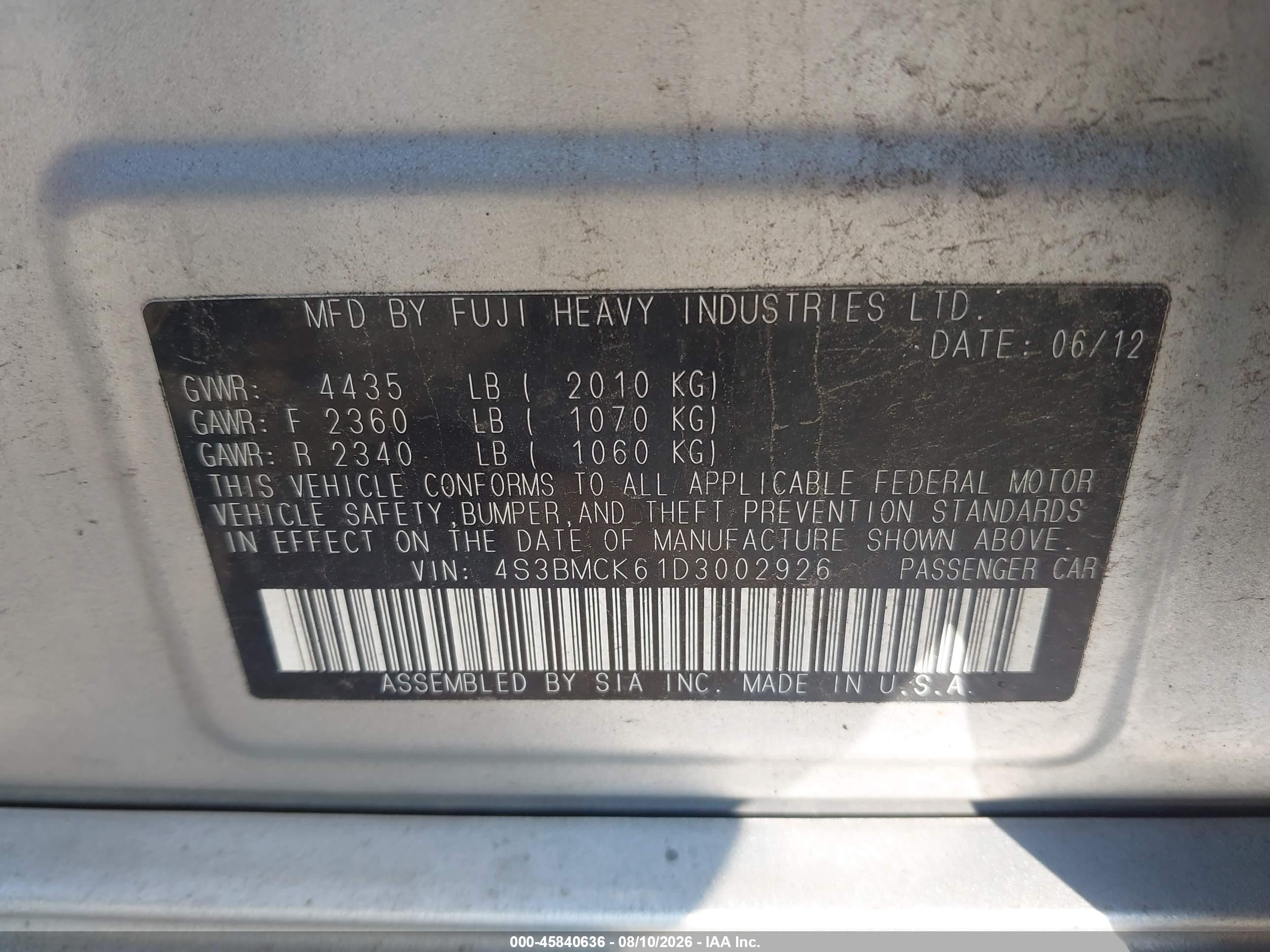 2013 Subaru Legacy 2.5i Limited Silver vin: 4S3BMCK61D3002926