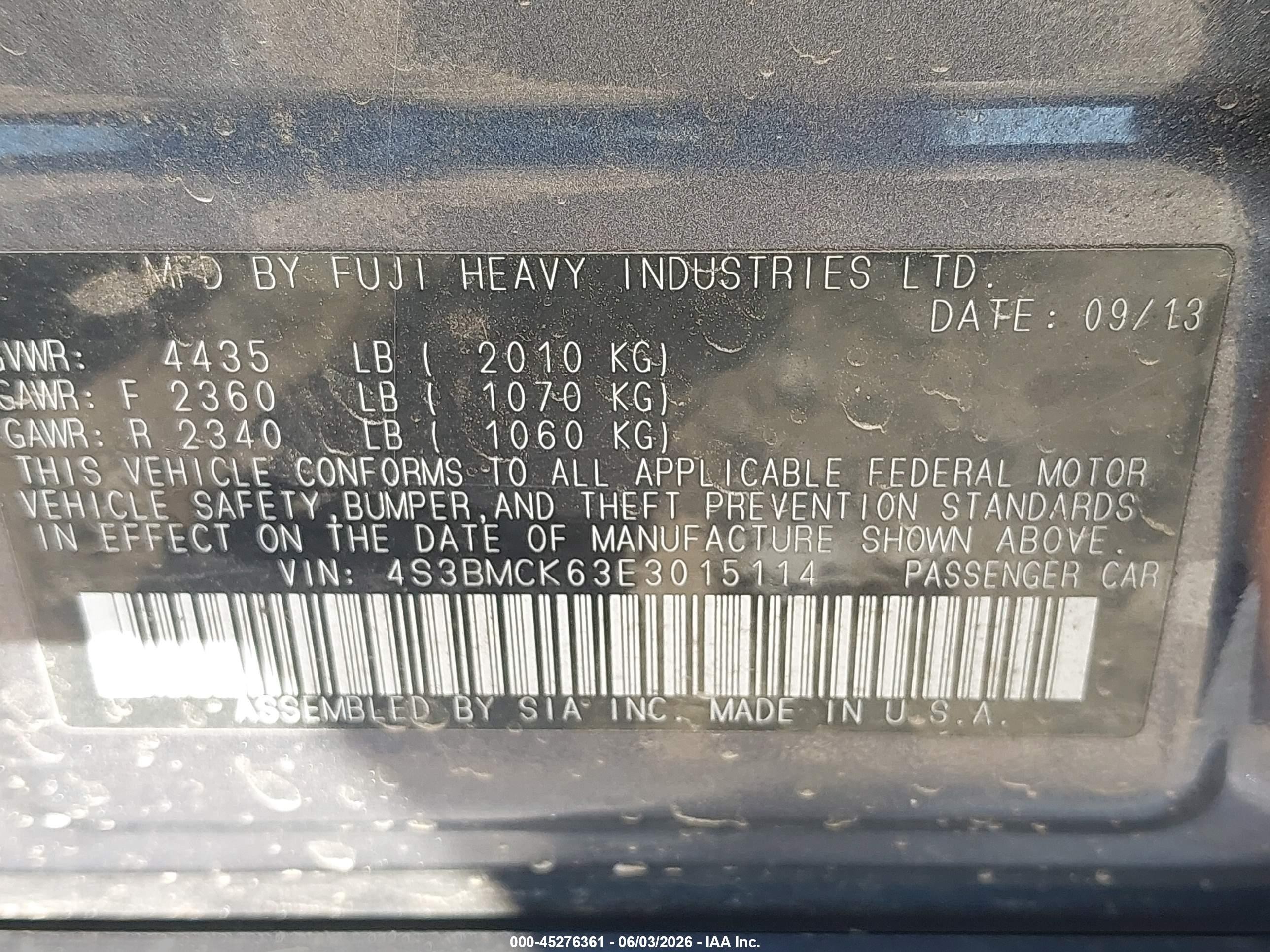 2014 Subaru Legacy 2.5i Limited Gray vin: 4S3BMCK63E3015114