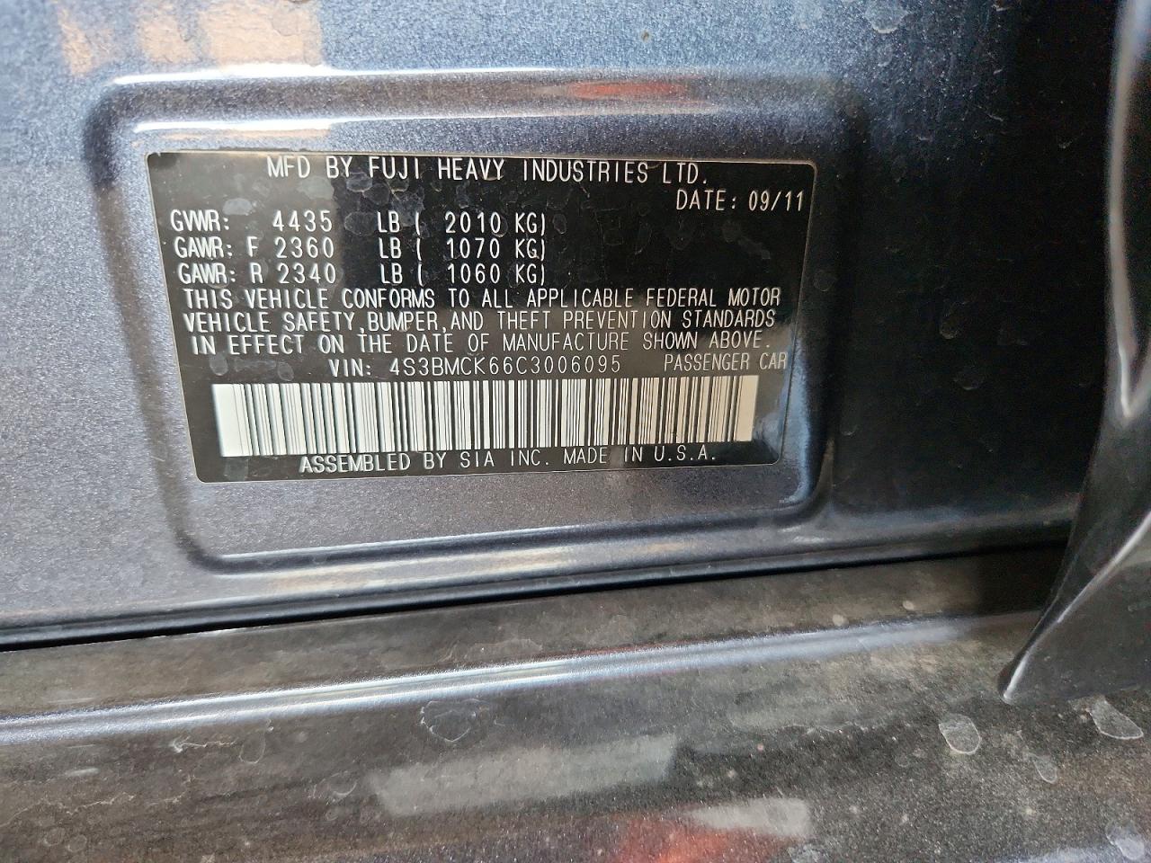 2012 Subaru Legacy 2.5i Limited Gray vin: 4S3BMCK66C3006095