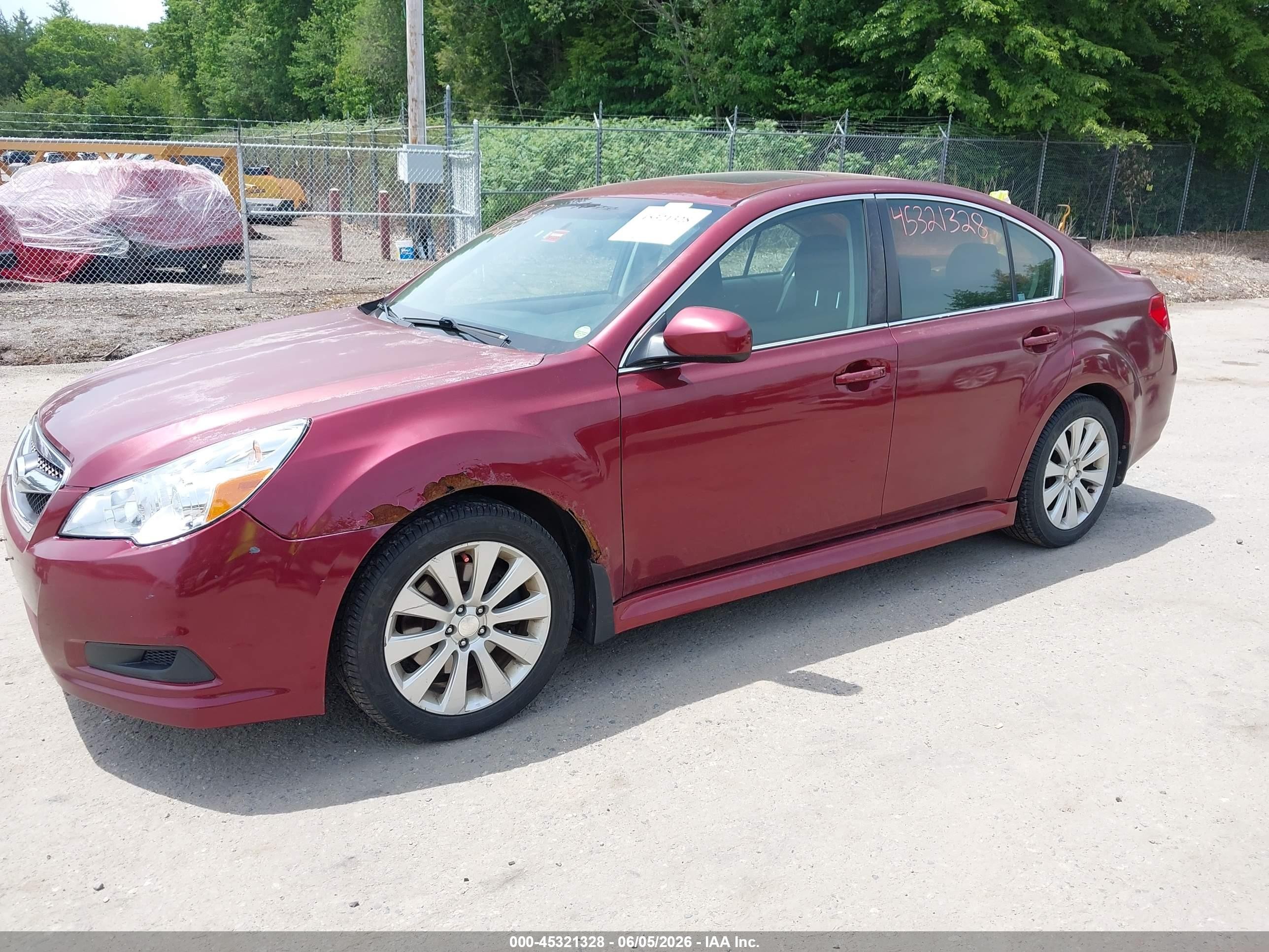 2010 Subaru Legacy 3.6r Premium Темно-бордовый vin: 4S3BMDG67A2215461