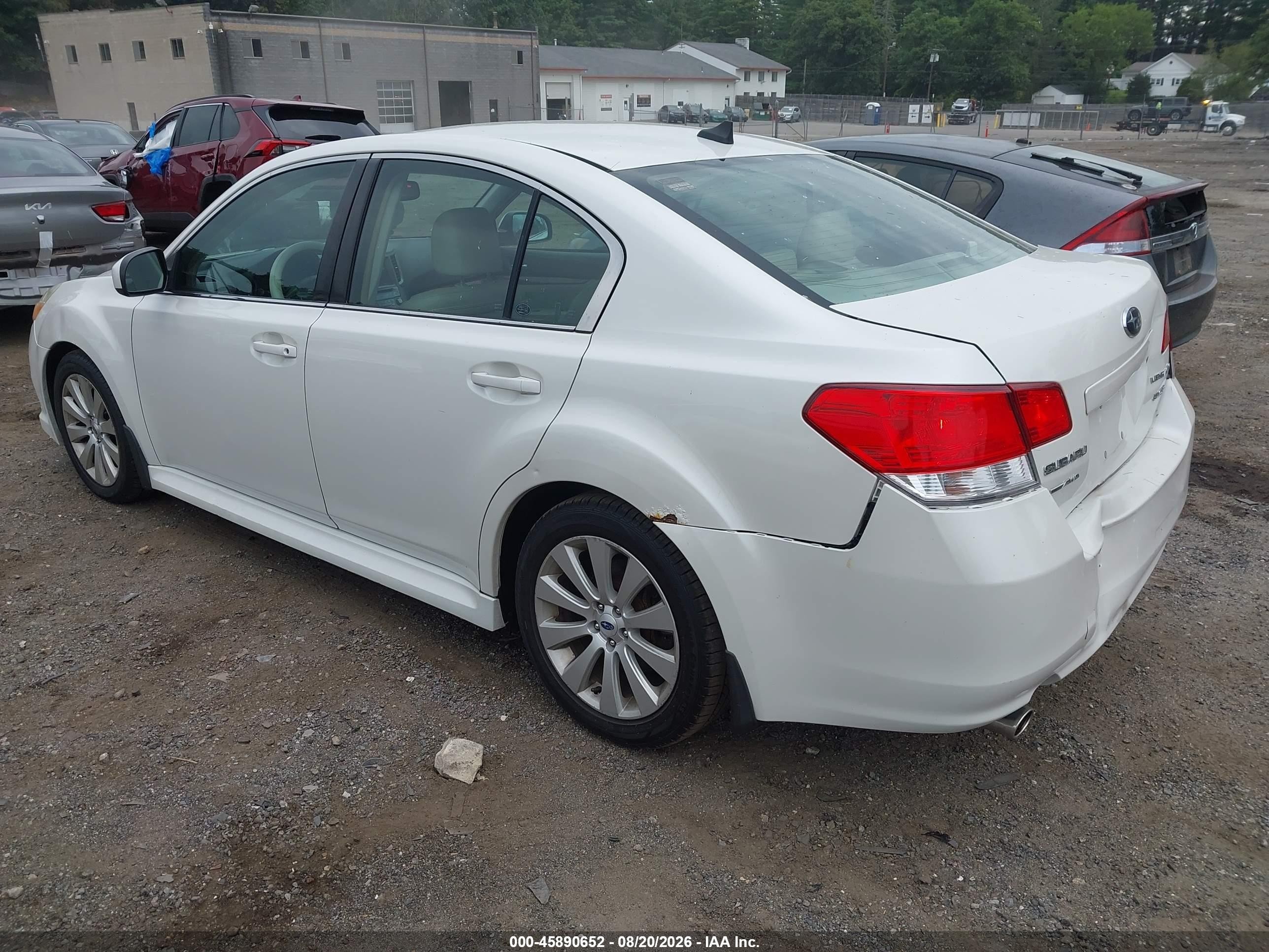 2012 Subaru Legacy 3.6r Limited White vin: 4S3BMDL62C2021929