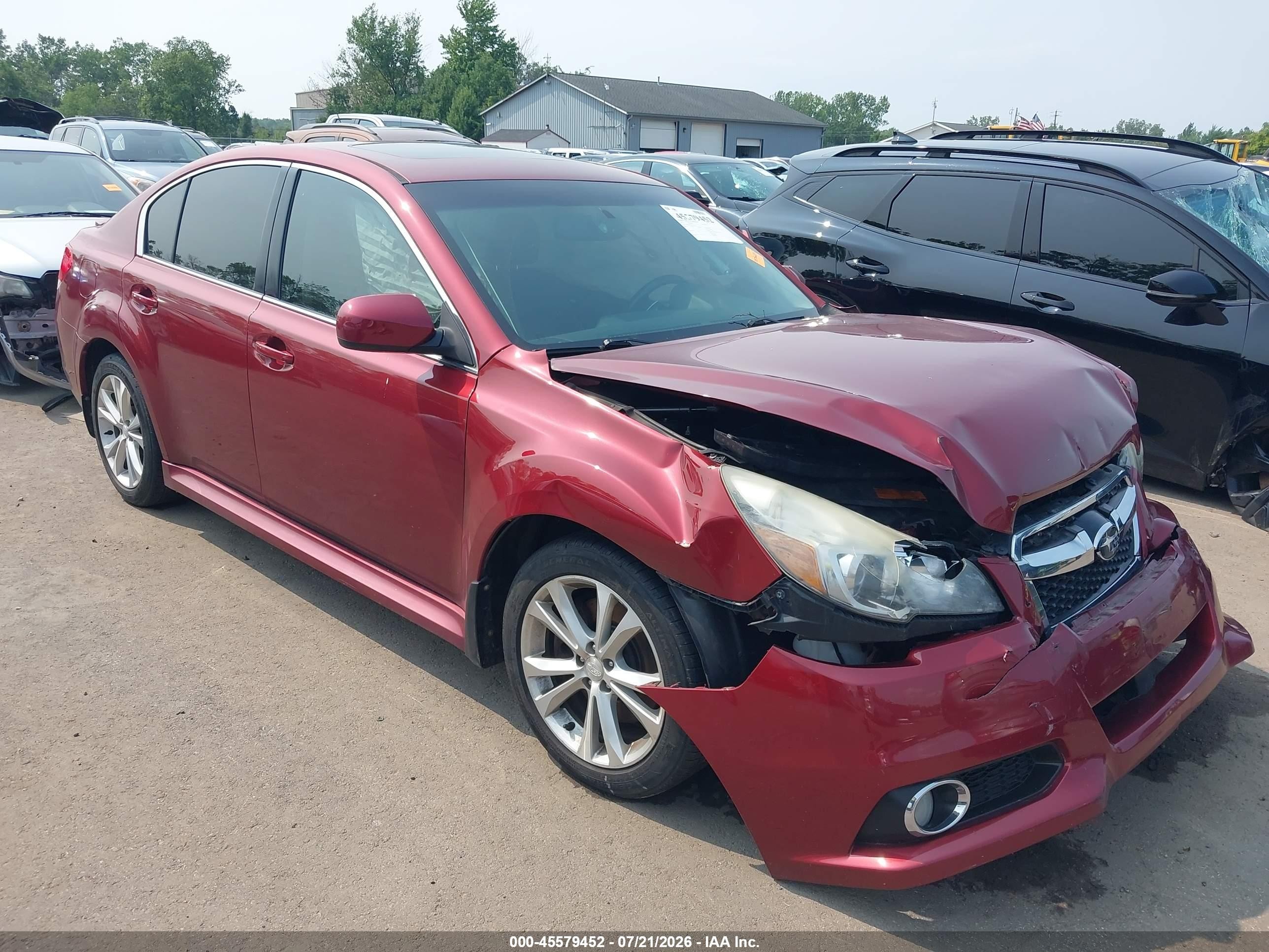 2013 Subaru Legacy 3.6r Limited Красный vin: 4S3BMDL66D2028156