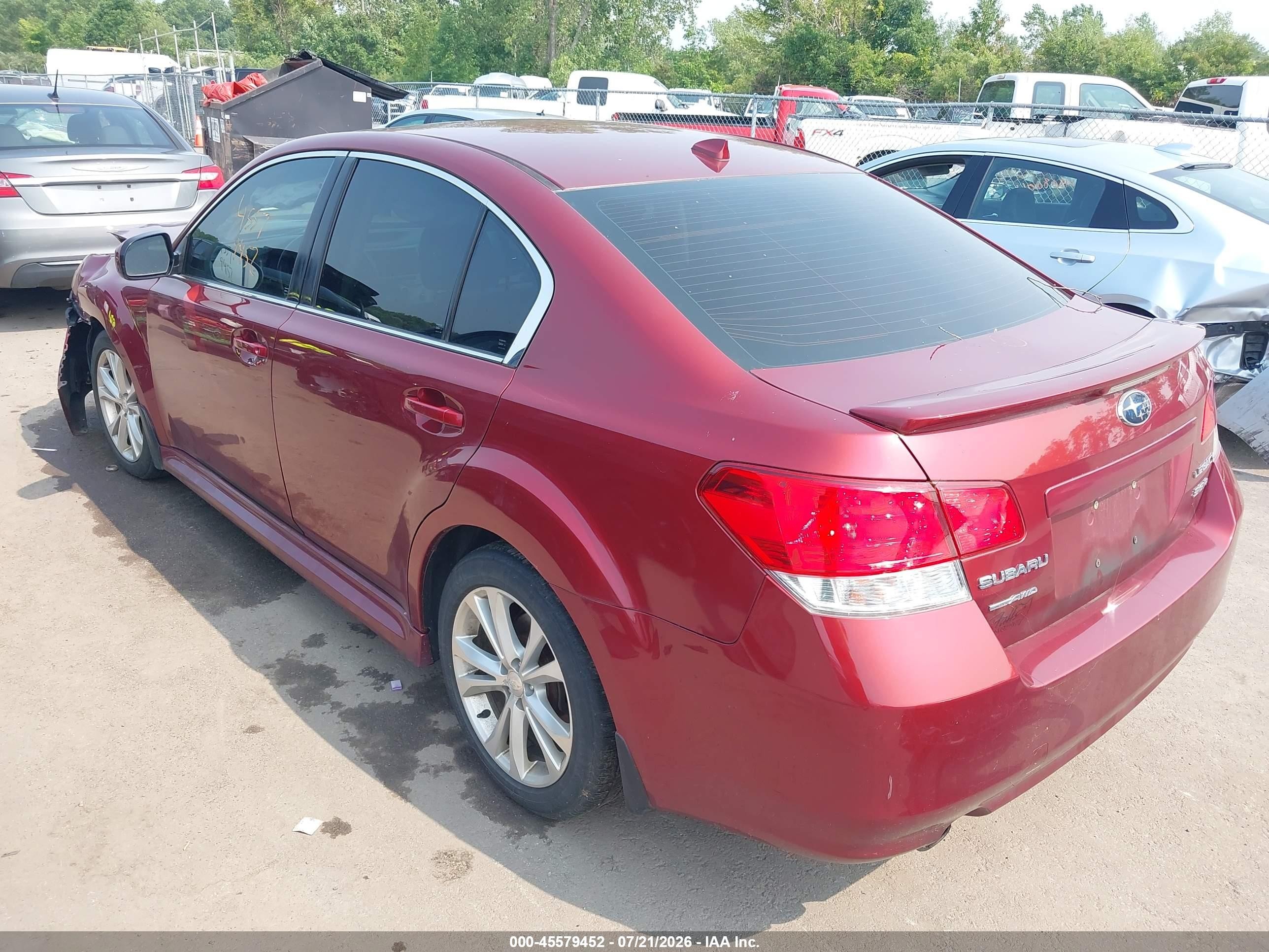 2013 Subaru Legacy 3.6r Limited Красный vin: 4S3BMDL66D2028156