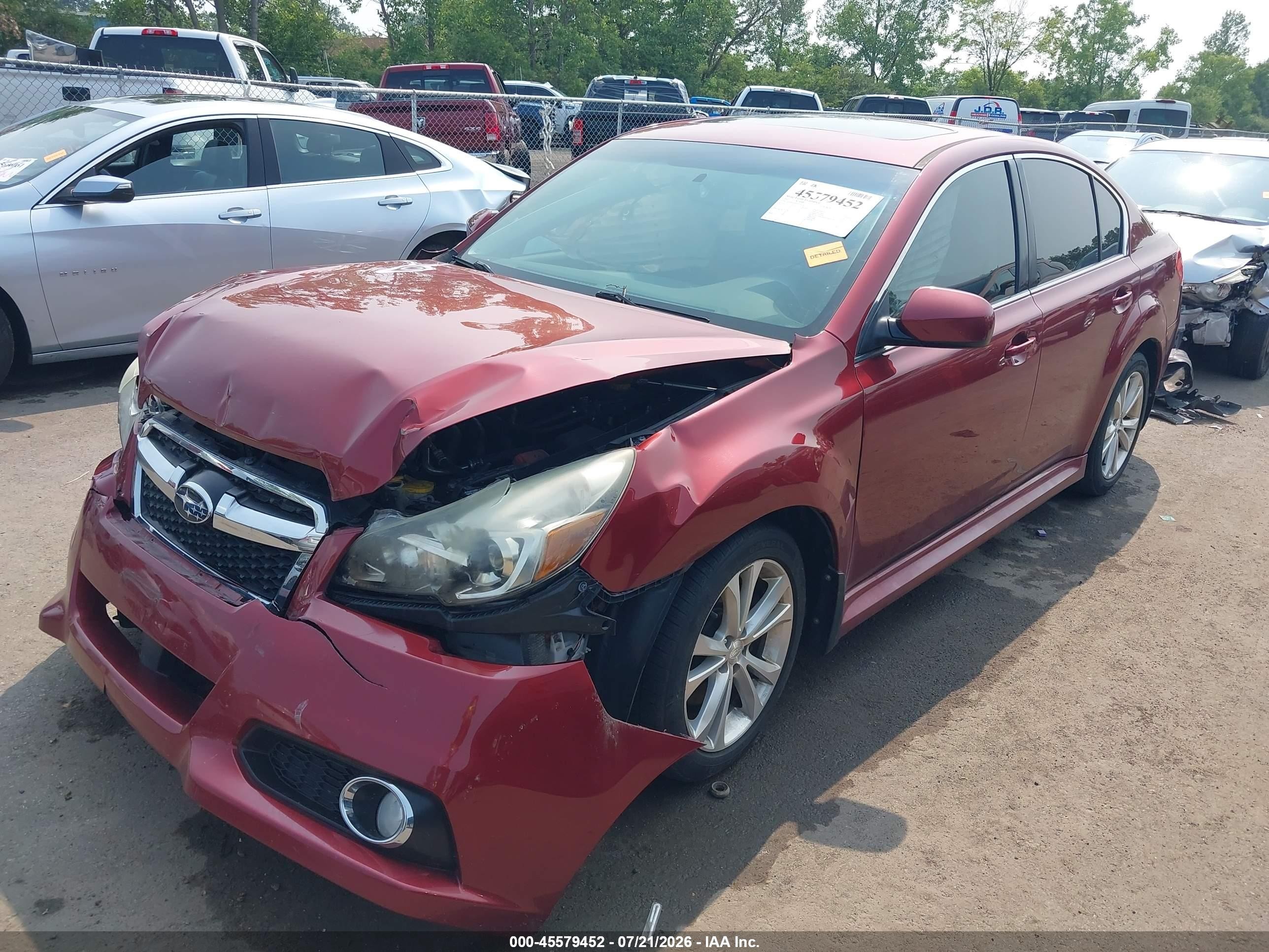 2013 Subaru Legacy 3.6r Limited Красный vin: 4S3BMDL66D2028156