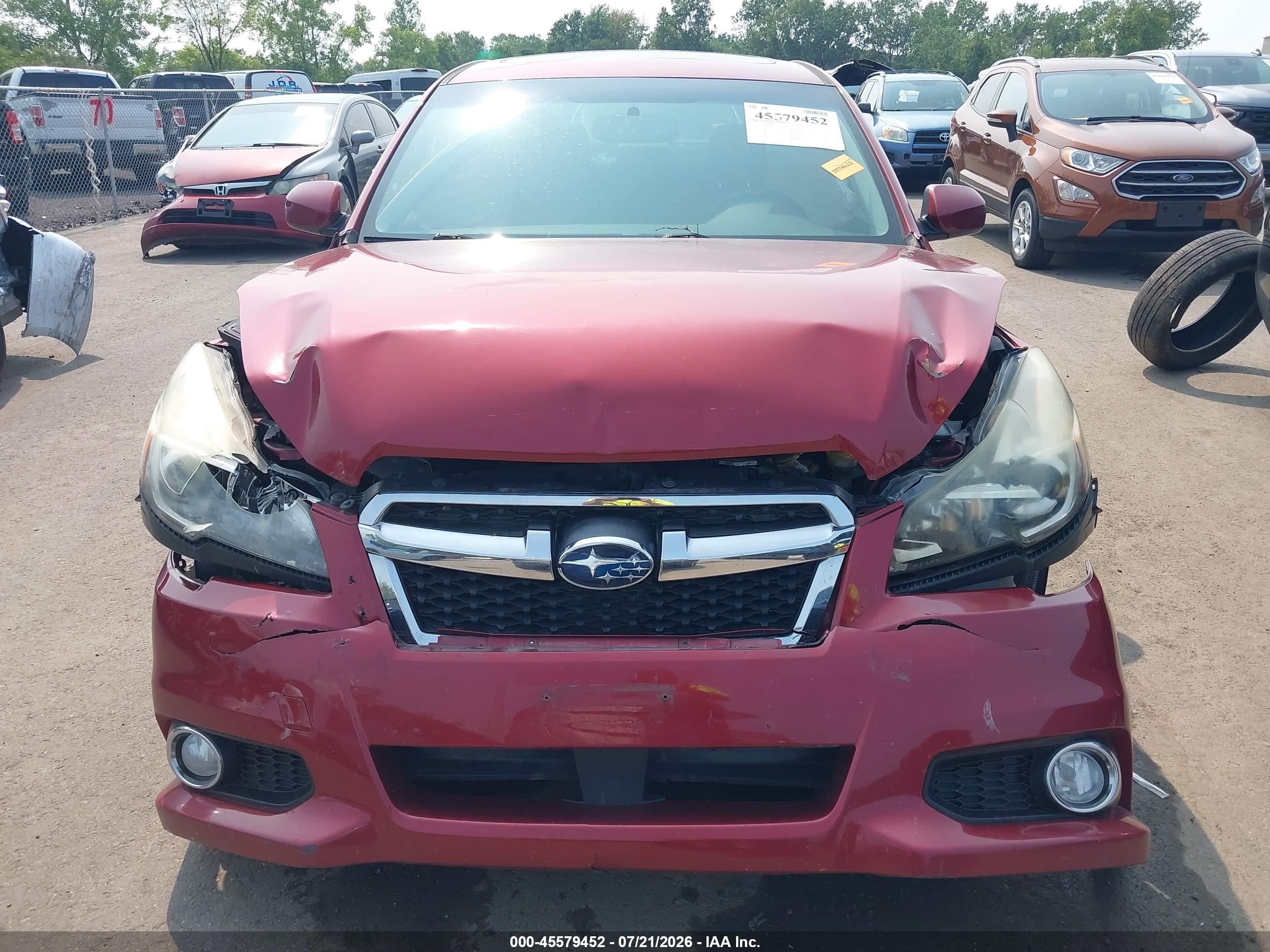 2013 Subaru Legacy 3.6r Limited Красный vin: 4S3BMDL66D2028156