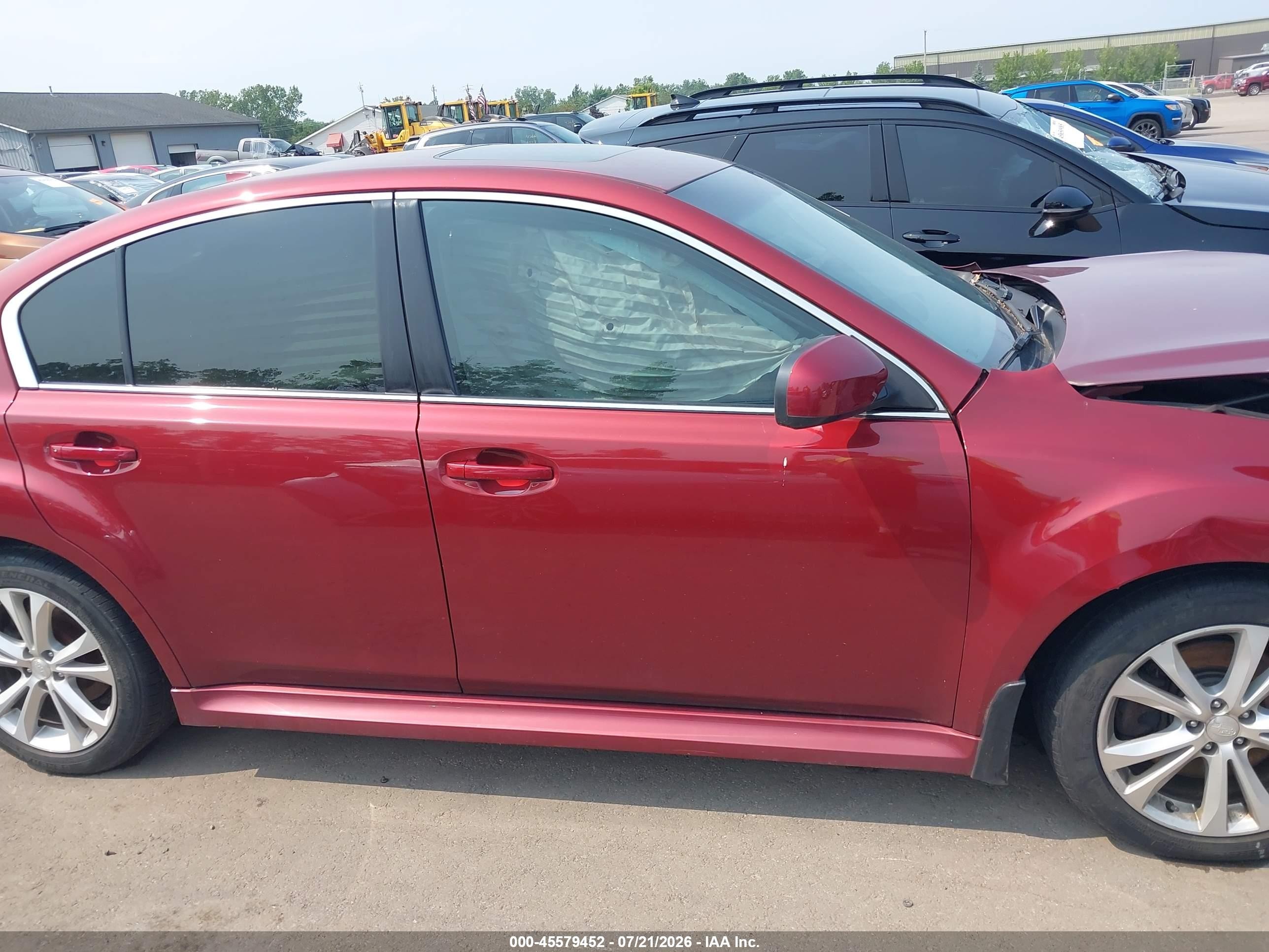 2013 Subaru Legacy 3.6r Limited Красный vin: 4S3BMDL66D2028156