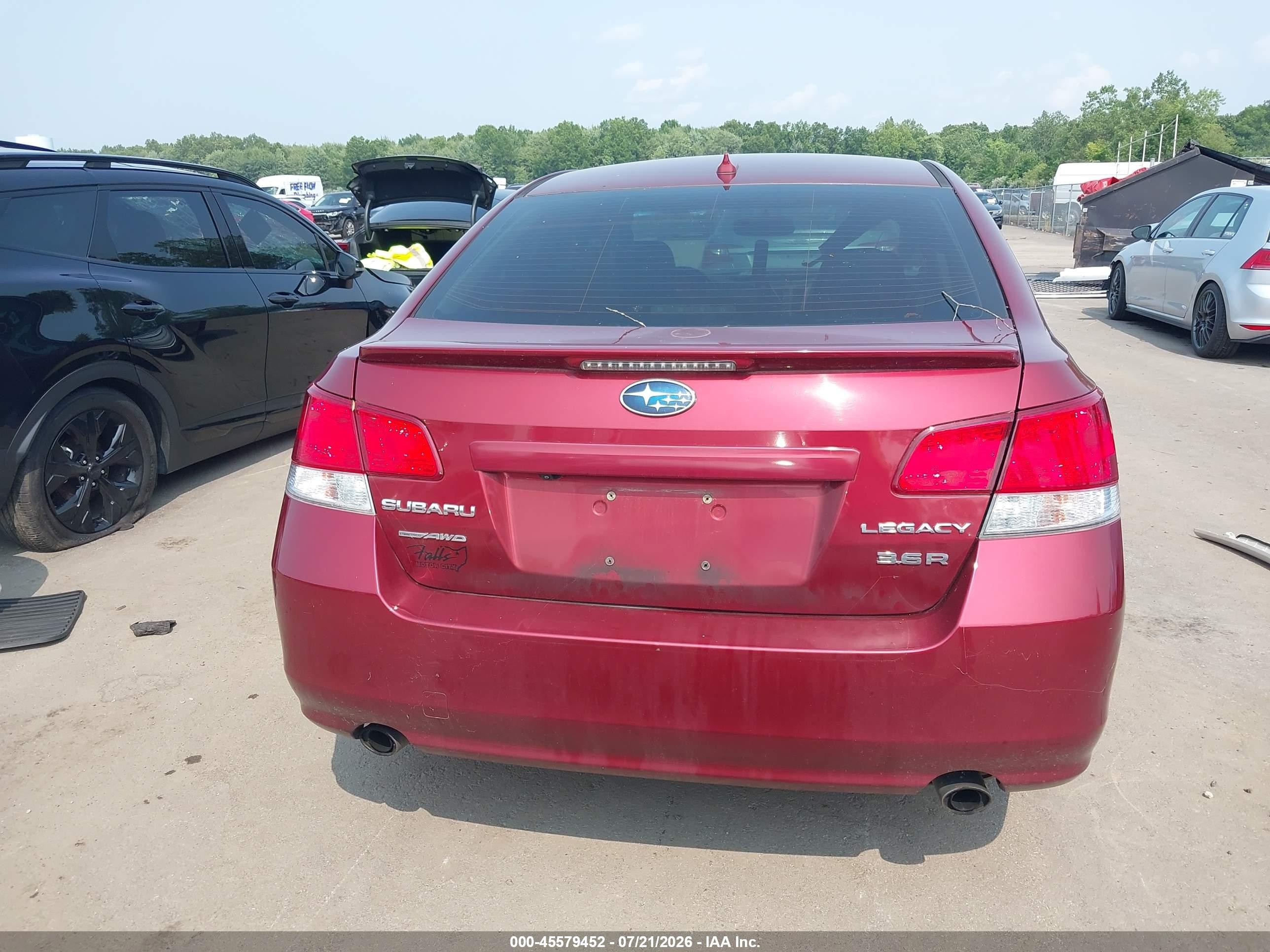 2013 Subaru Legacy 3.6r Limited Красный vin: 4S3BMDL66D2028156