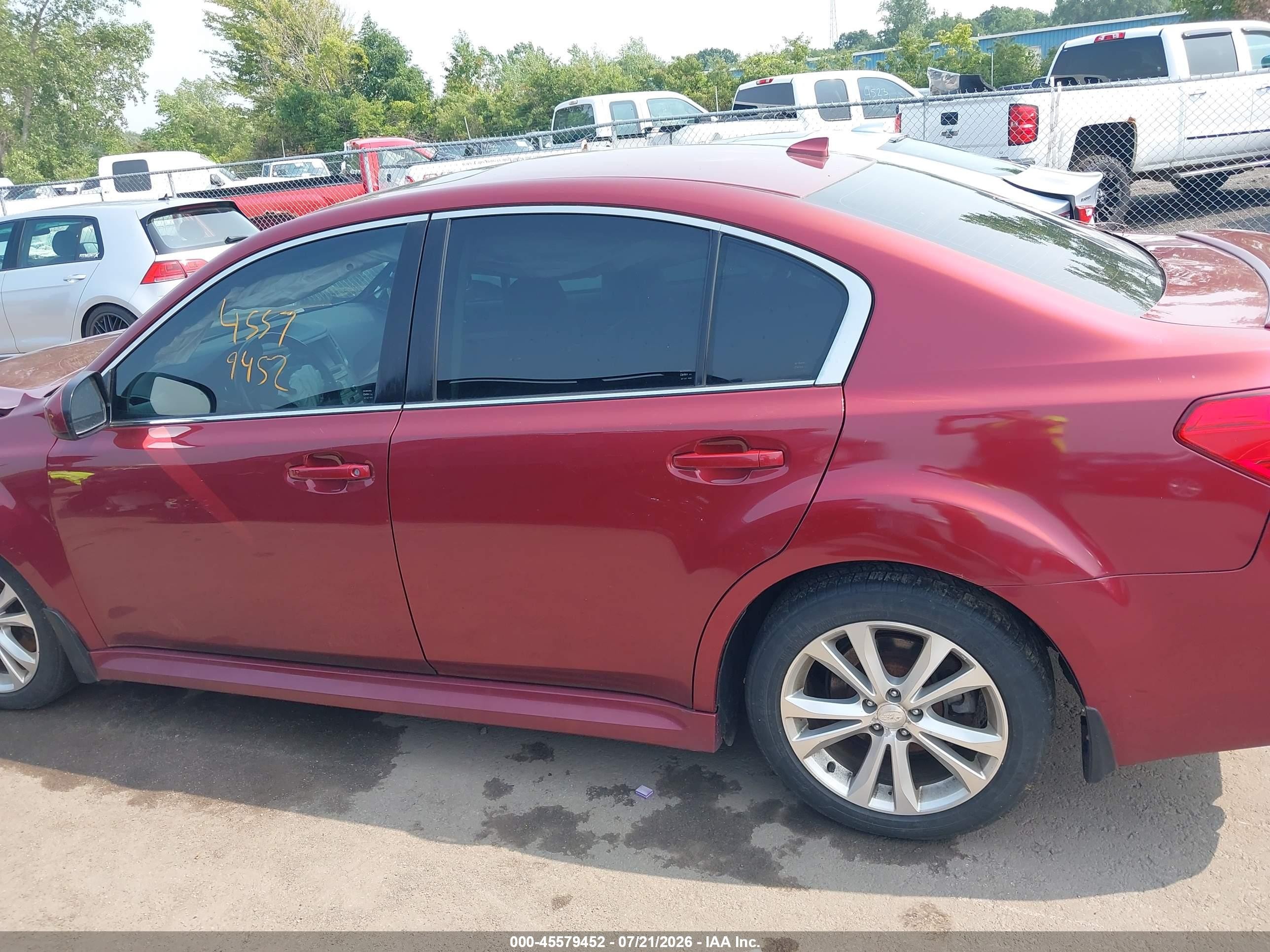 2013 Subaru Legacy 3.6r Limited Красный vin: 4S3BMDL66D2028156