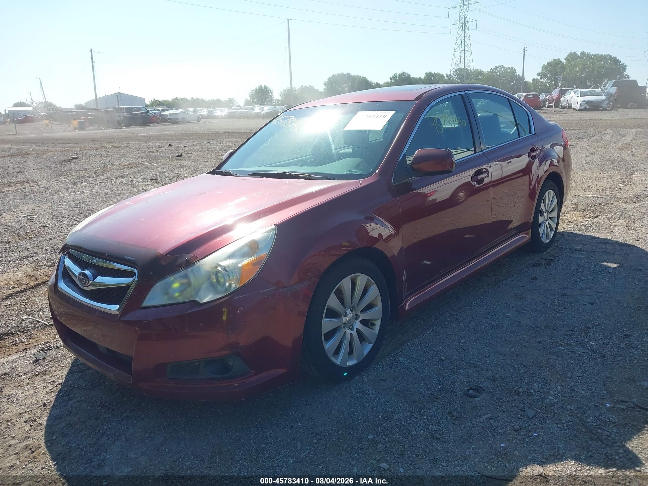 2011 Subaru Legacy 3.6r Limited Красный vin: 4S3BMDL67B2226872