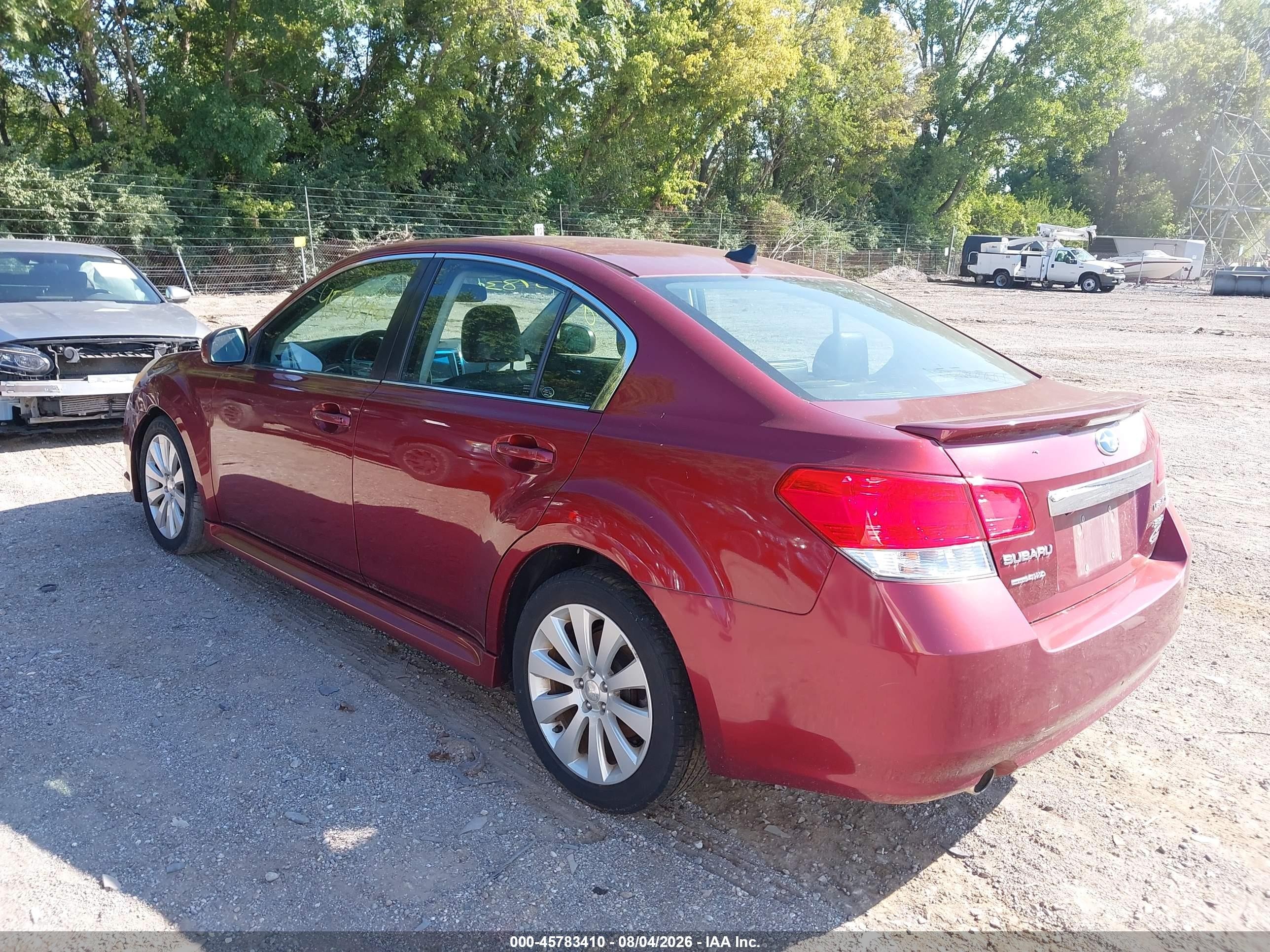 2011 Subaru Legacy 3.6r Limited Красный vin: 4S3BMDL67B2226872