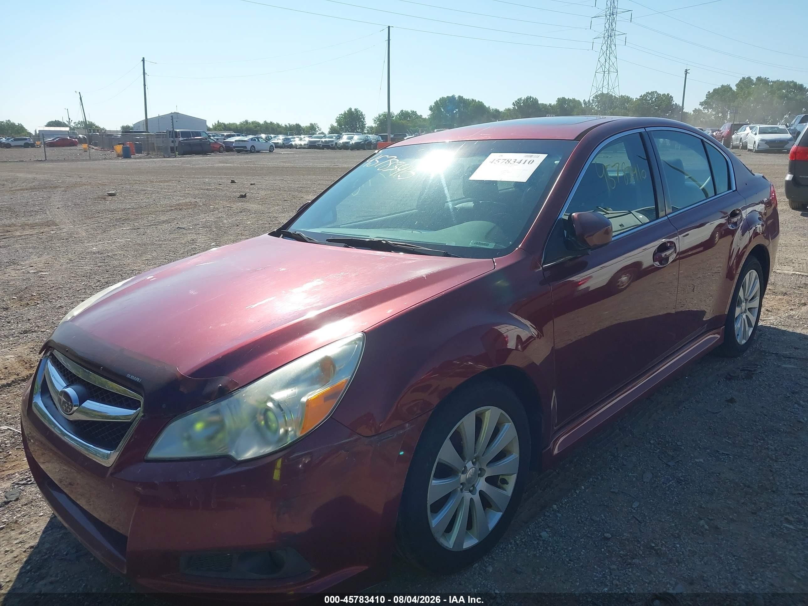 2011 Subaru Legacy 3.6r Limited Красный vin: 4S3BMDL67B2226872