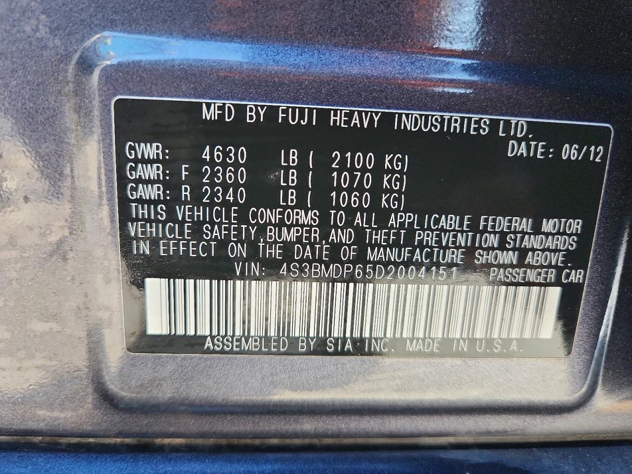 2013 Subaru Legacy 3.6r Limited Серый vin: 4S3BMDP65D2004151