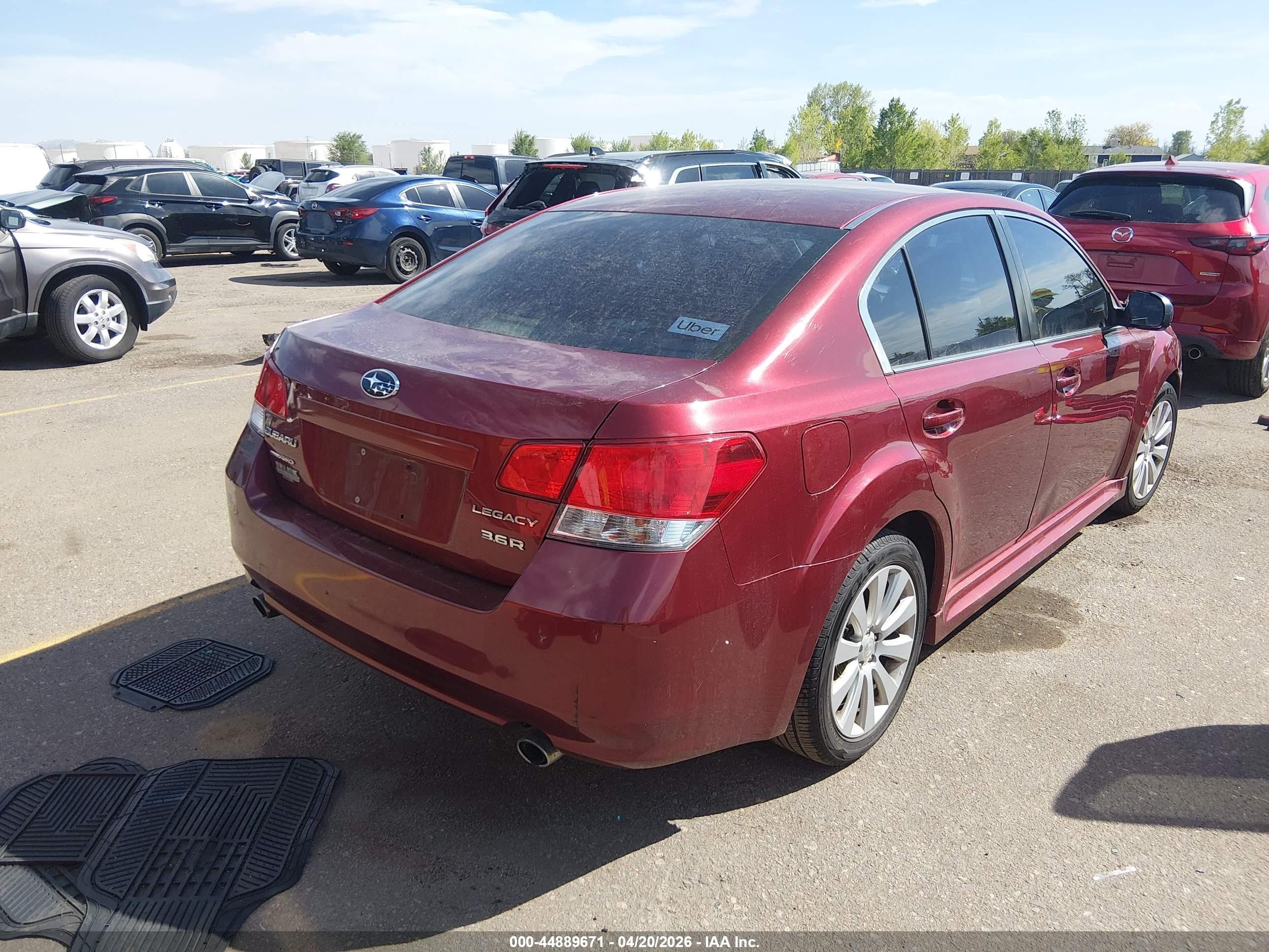 2011 Subaru Legacy 3.6r Premium Red vin: 4S3BMEC65B2242770
