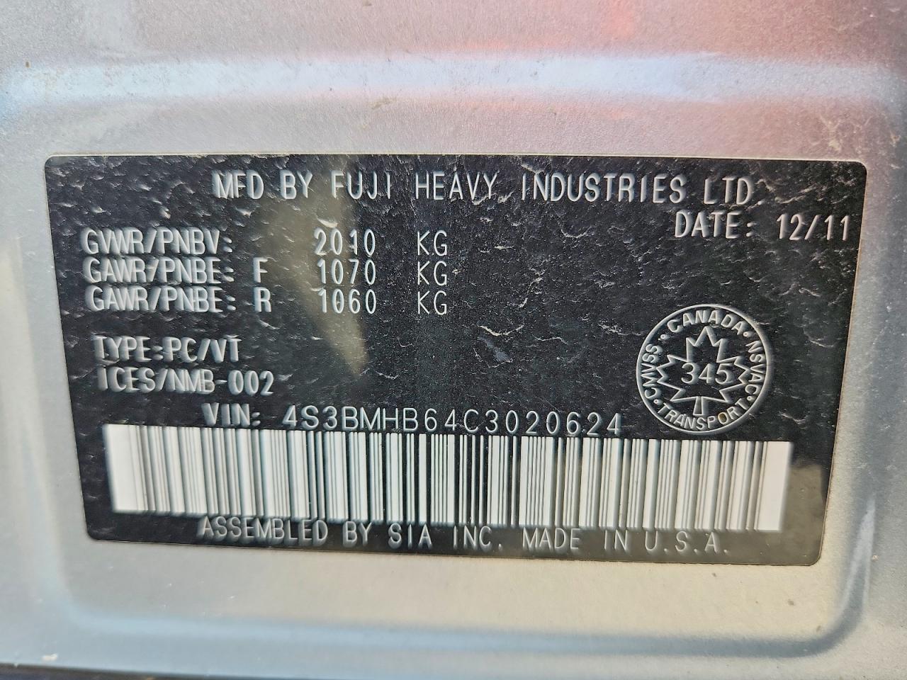 2012 Subaru Legacy 2.5i Premium Silver vin: 4S3BMHB64C3020624