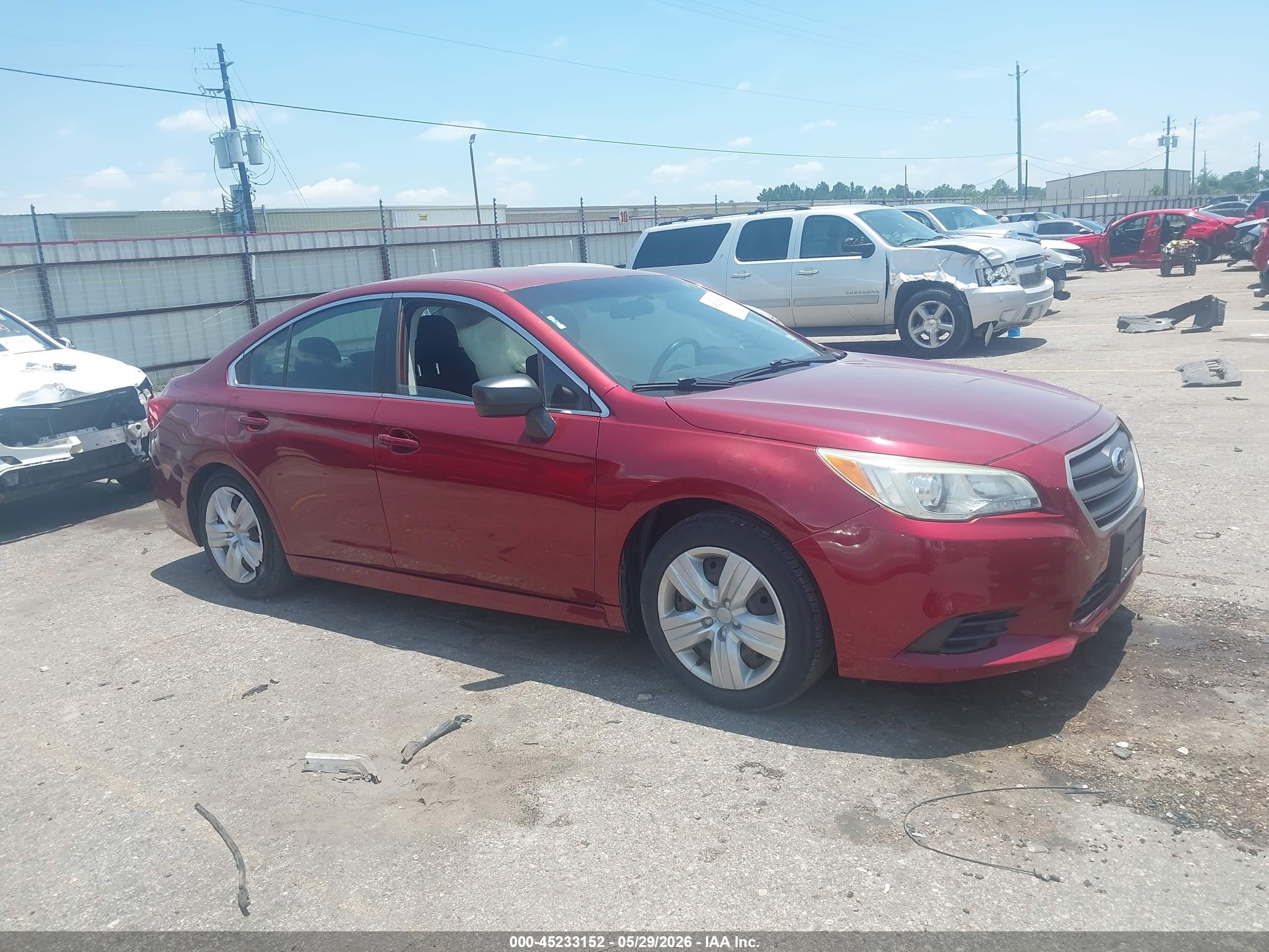 2015 Subaru Legacy 2.5i Red vin: 4S3BNAA61F3046561