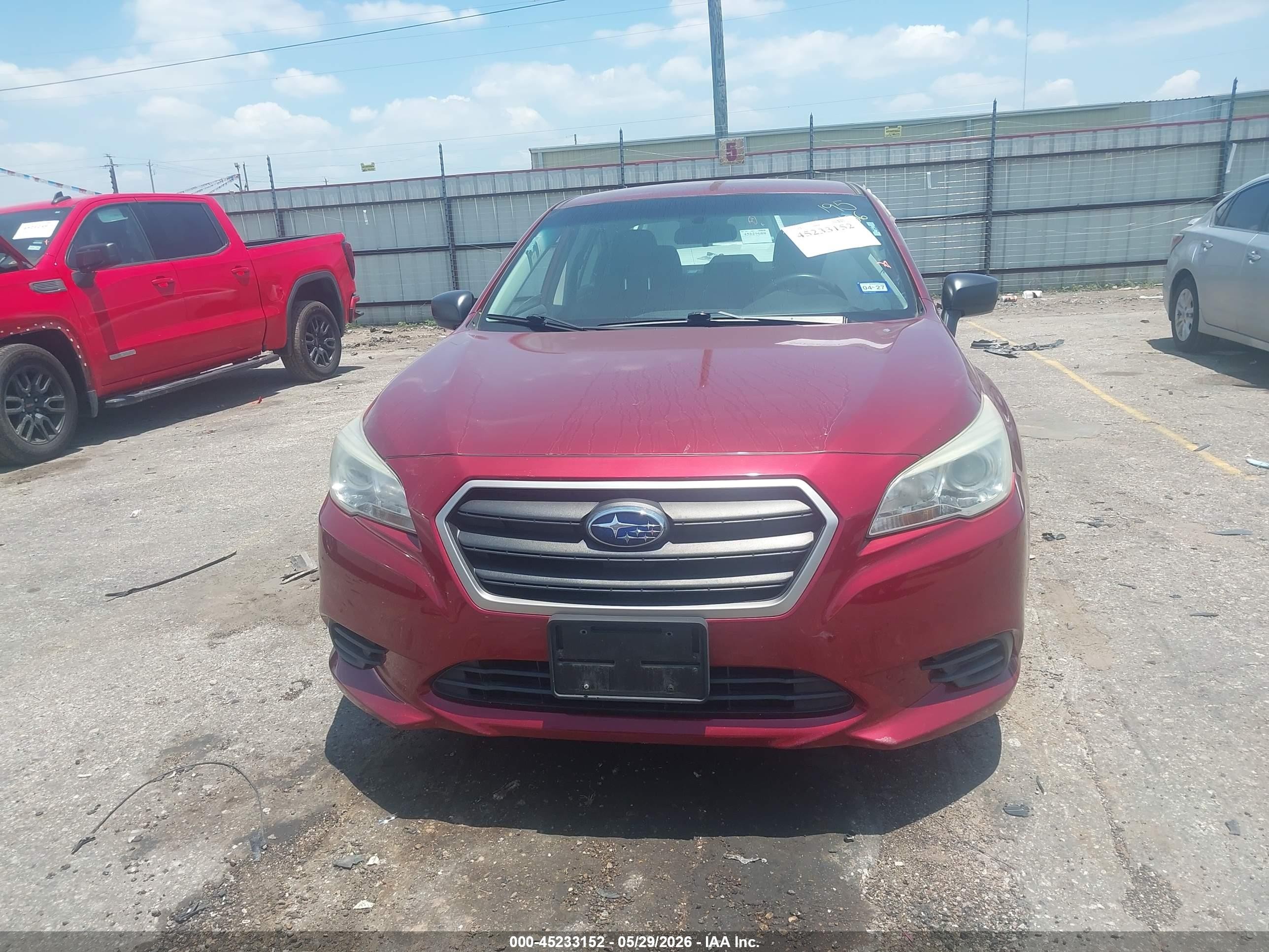 2015 Subaru Legacy 2.5i Red vin: 4S3BNAA61F3046561