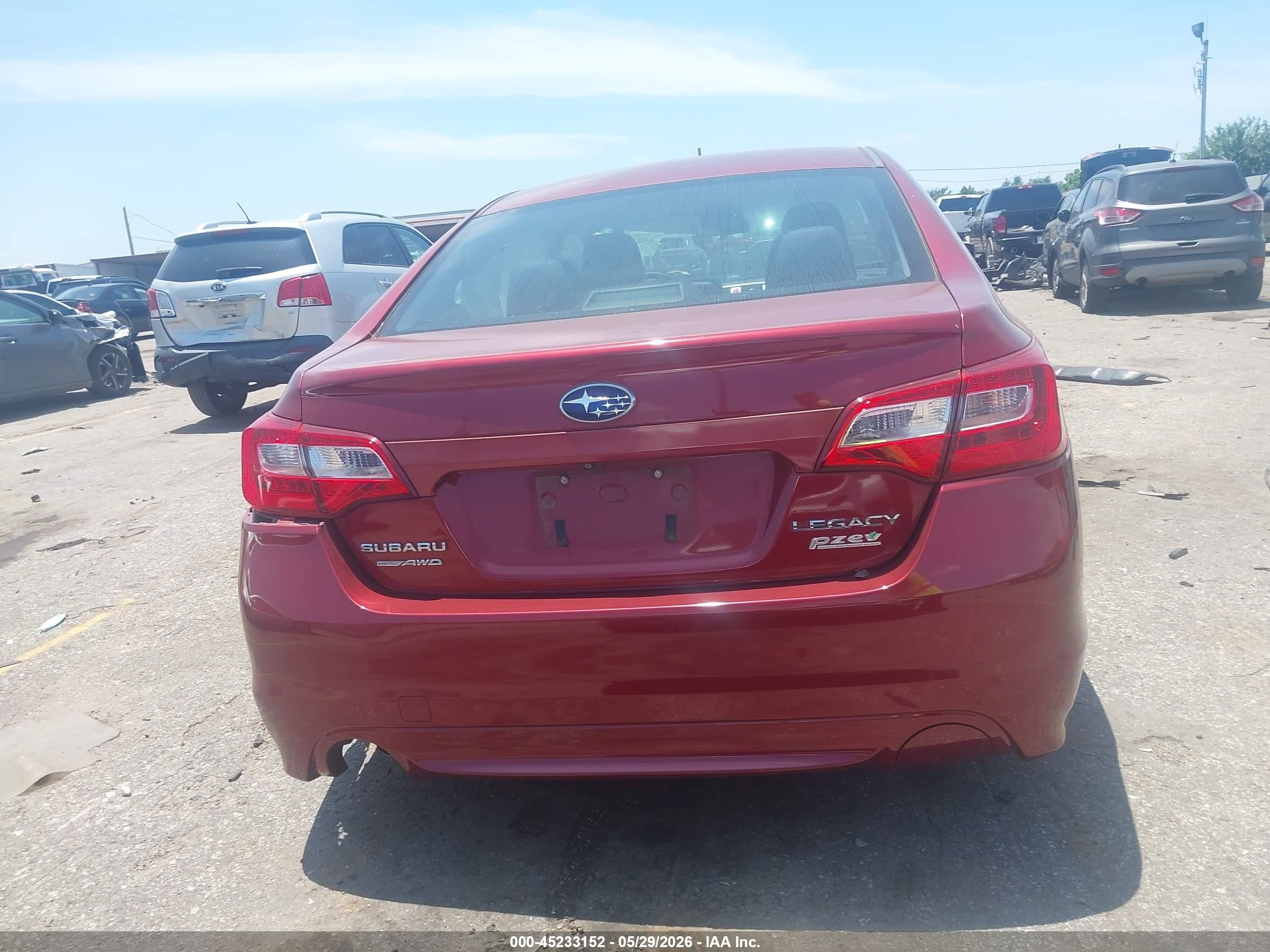 2015 Subaru Legacy 2.5i Red vin: 4S3BNAA61F3046561