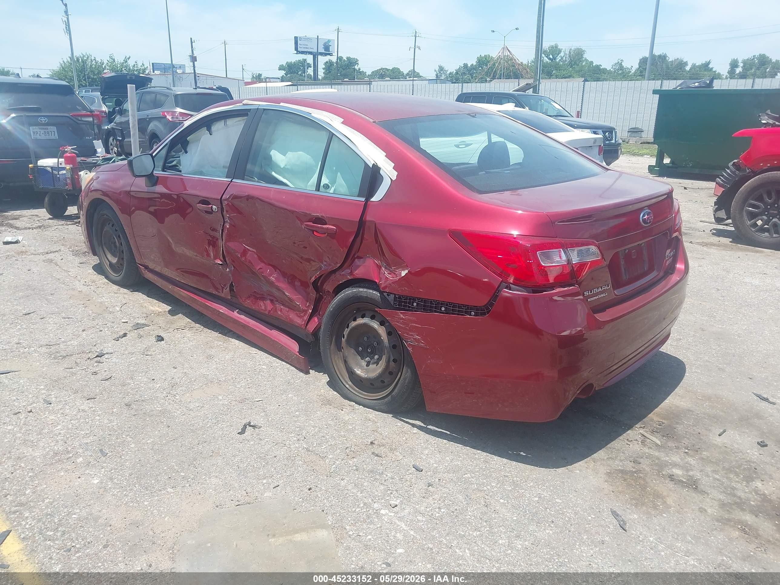2015 Subaru Legacy 2.5i Red vin: 4S3BNAA61F3046561