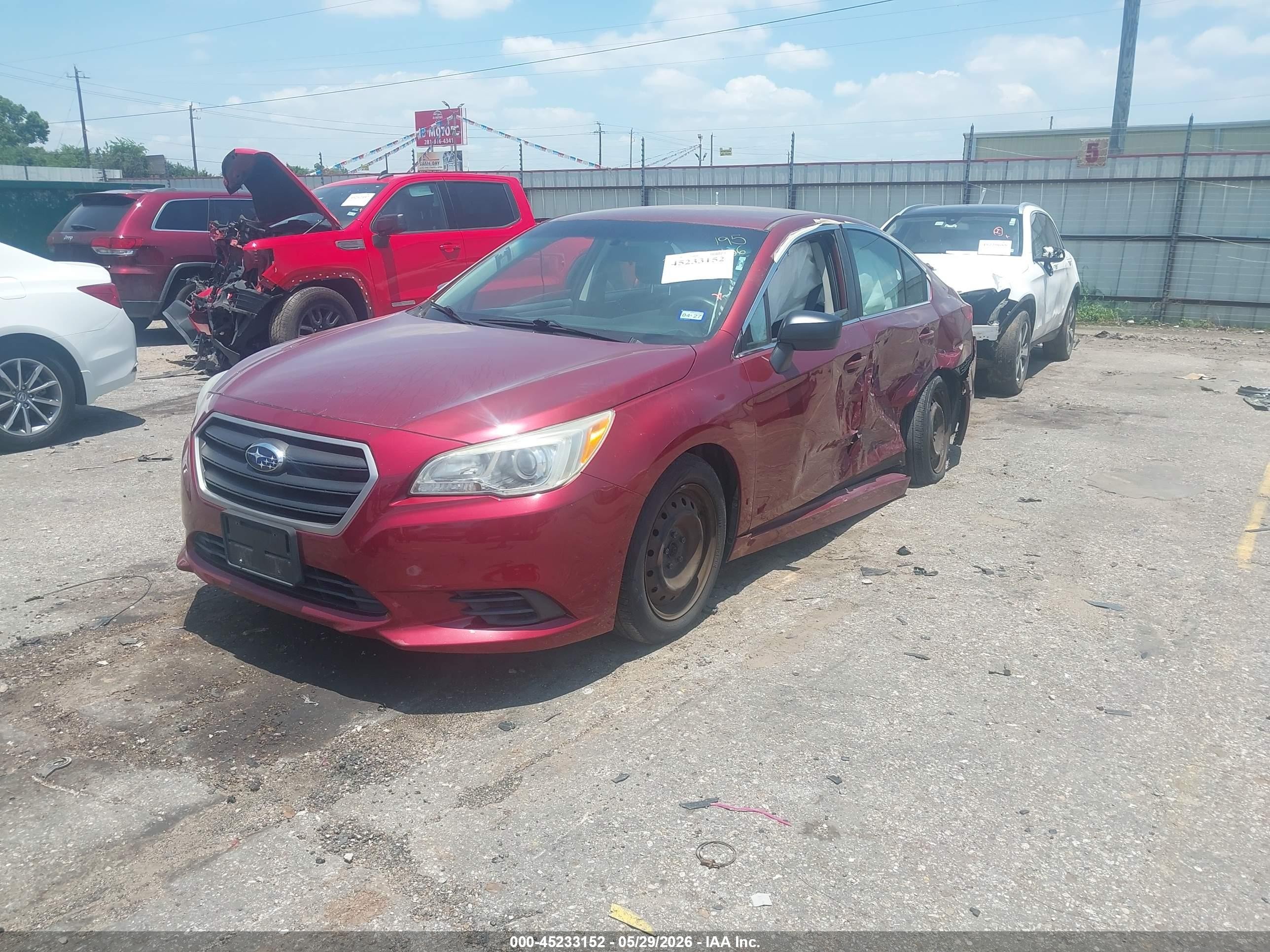 2015 Subaru Legacy 2.5i Red vin: 4S3BNAA61F3046561