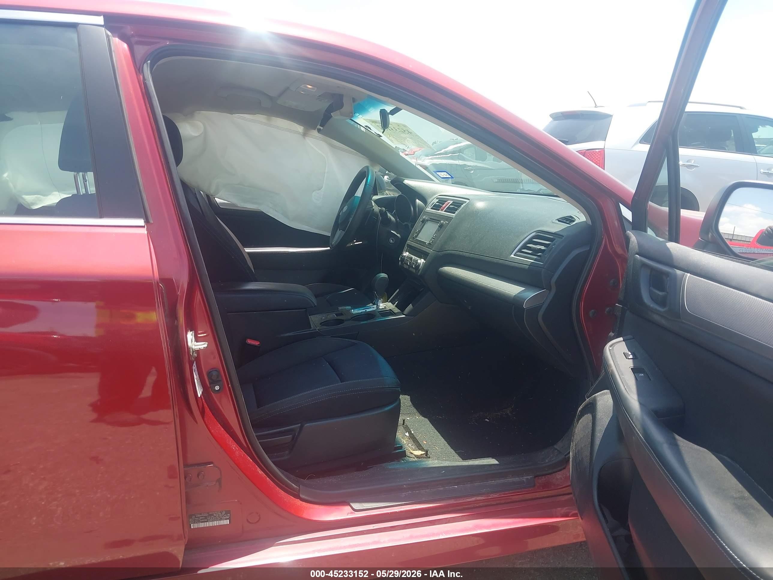 2015 Subaru Legacy 2.5i Red vin: 4S3BNAA61F3046561