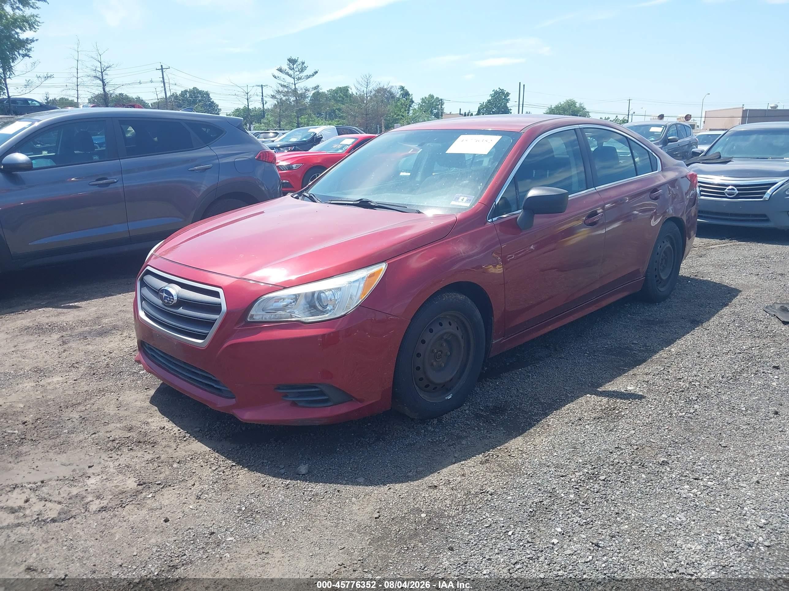 2015 Subaru Legacy 2.5i Red vin: 4S3BNAA62F3021538