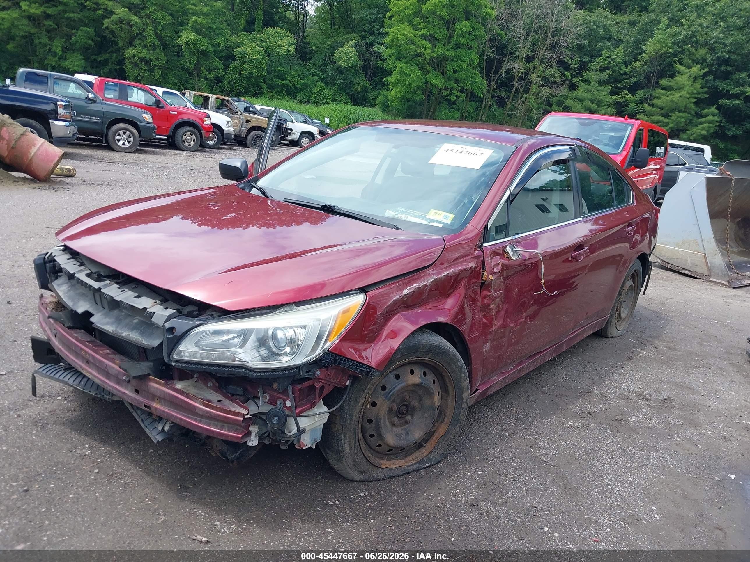 2015 Subaru Legacy 2.5i Red vin: 4S3BNAA69F3054049