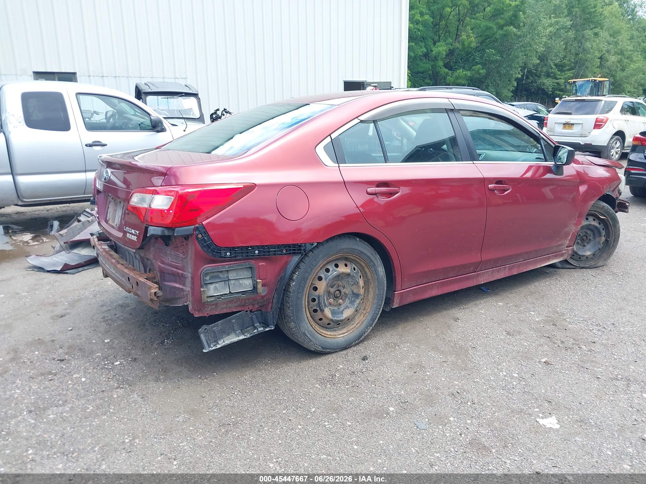 2015 Subaru Legacy 2.5i Red vin: 4S3BNAA69F3054049