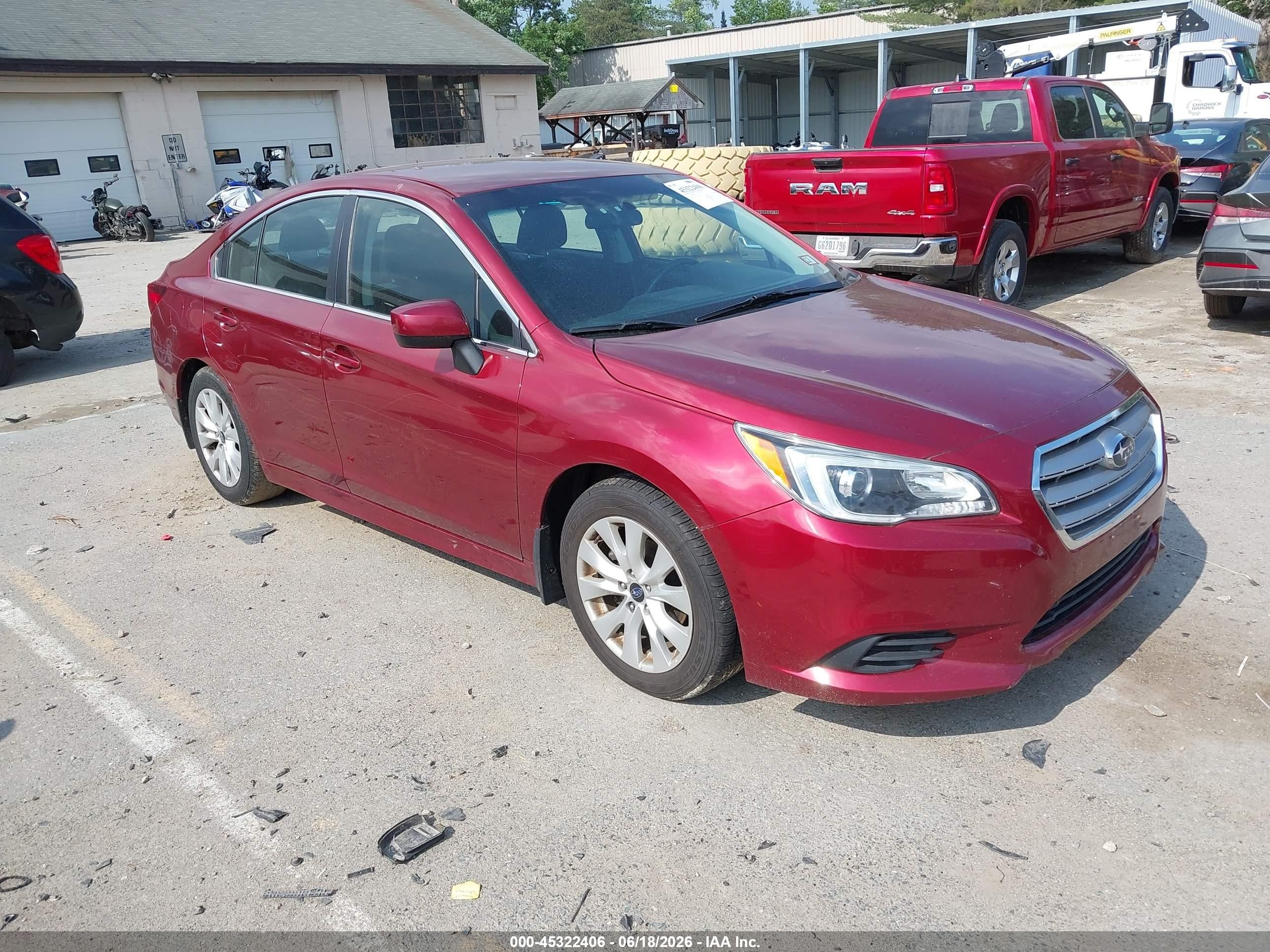 2015 Subaru Legacy 2.5i Premium Red vin: 4S3BNAC63F3015650