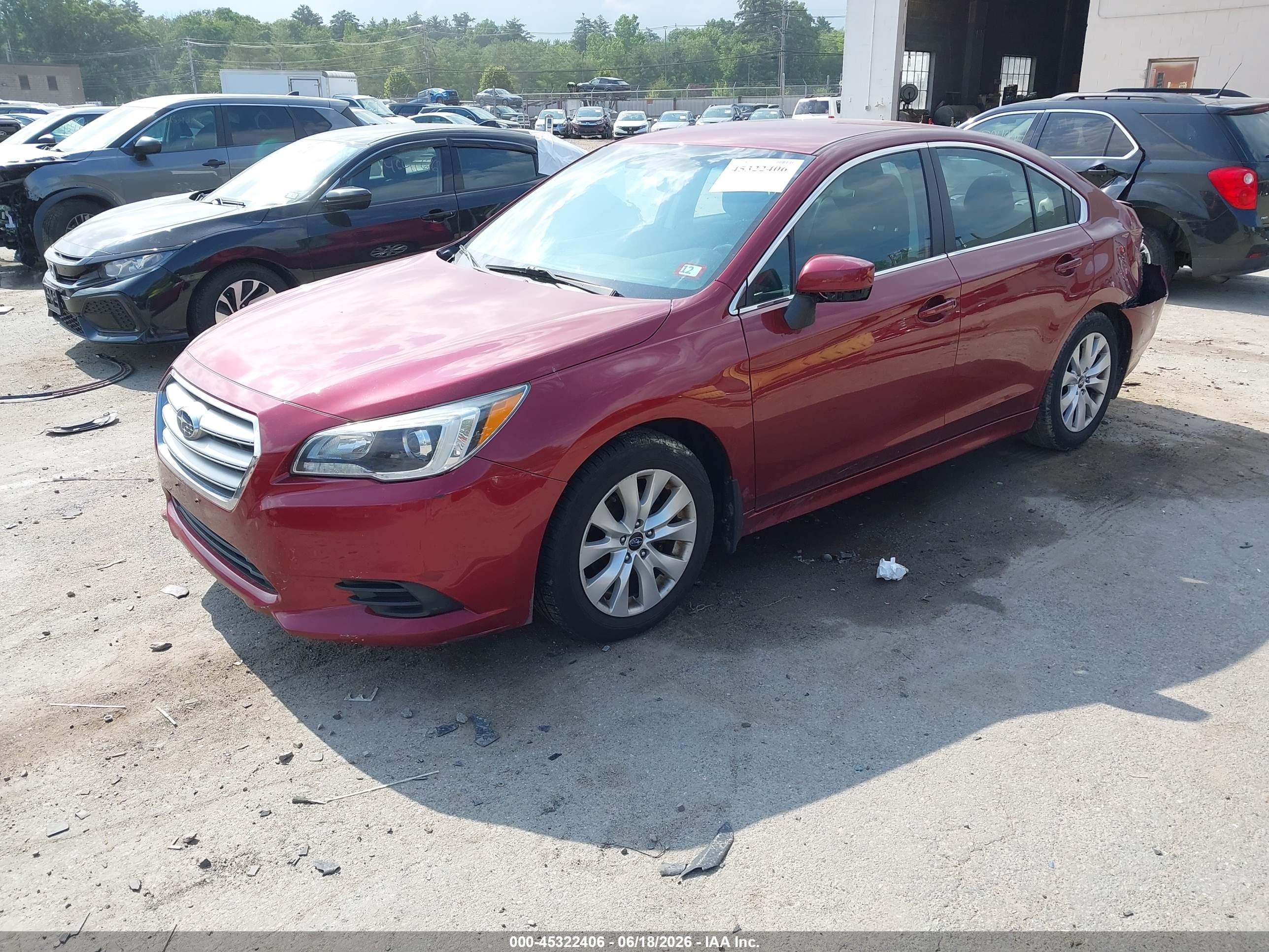 2015 Subaru Legacy 2.5i Premium Красный vin: 4S3BNAC63F3015650