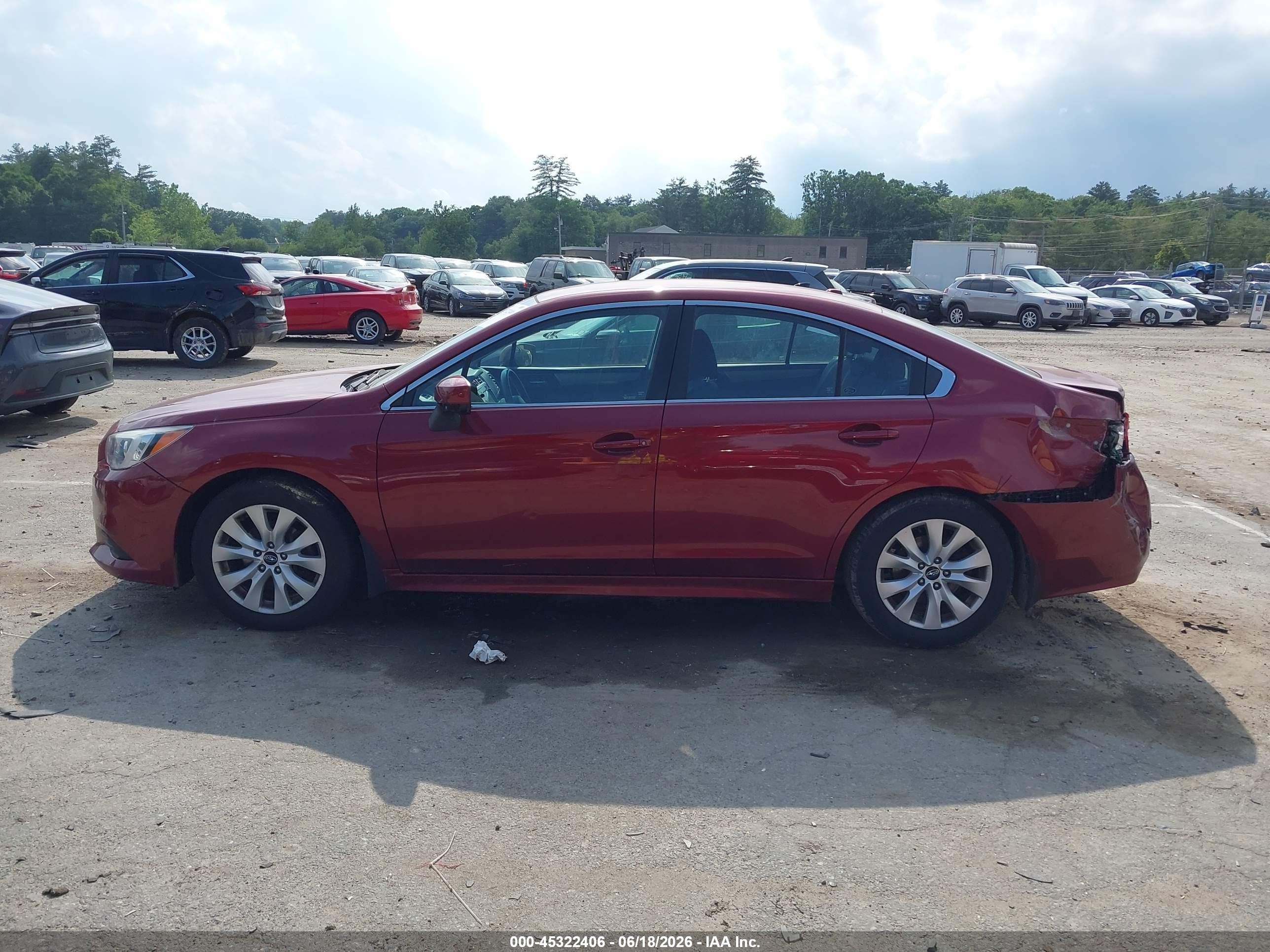 2015 Subaru Legacy 2.5i Premium Красный vin: 4S3BNAC63F3015650