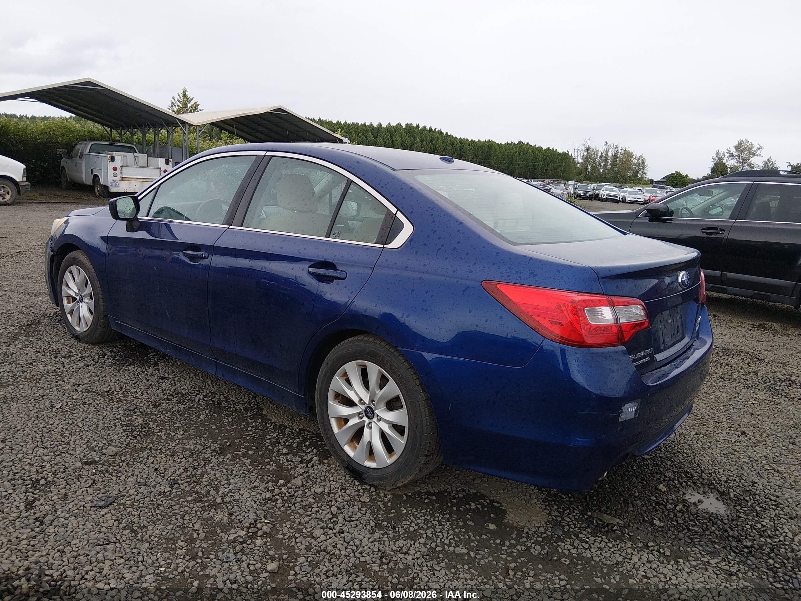 2015 Subaru Legacy 2.5i Premium Синий vin: 4S3BNAE68F3068227